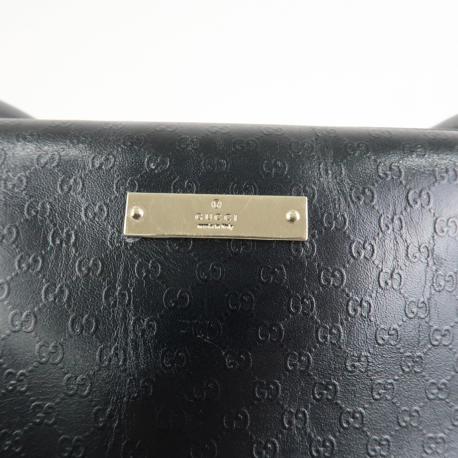 GUCCI Micro Guccissima Leather Hand Bag Black 022.1115