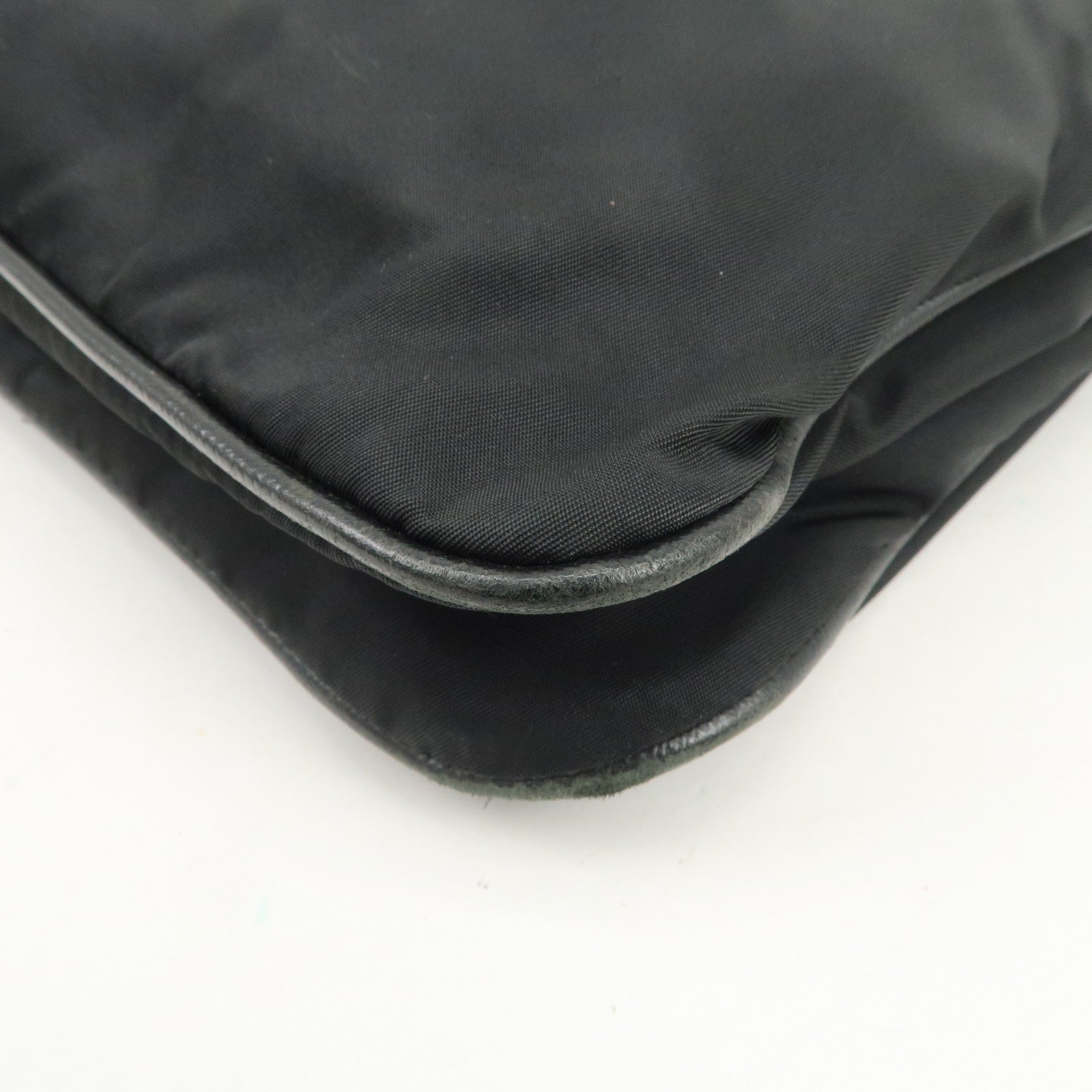 PRADA Triangle Logo Nylon Shoulder Bag Crossbody Bag Black