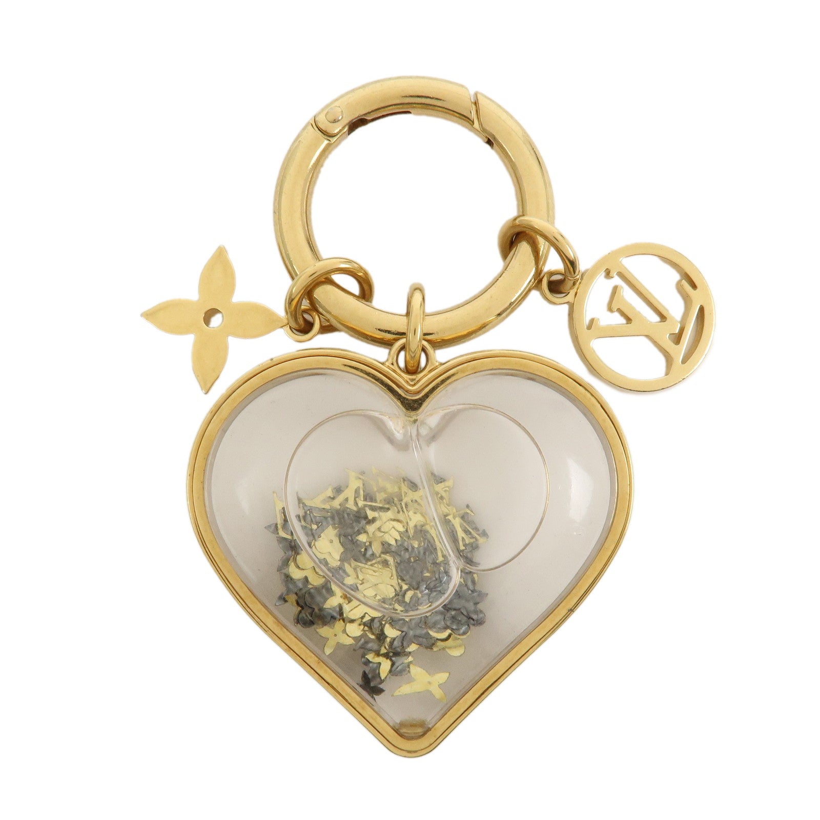 Louis Vuitton Porte Cles Plastic Metal I LV U Key Charm Gold M00559