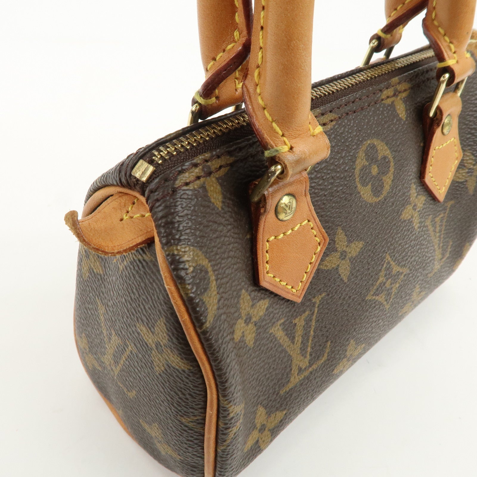 Louis Vuitton Monogram Mini Speedy Hand Bag & Strap Brown M41534