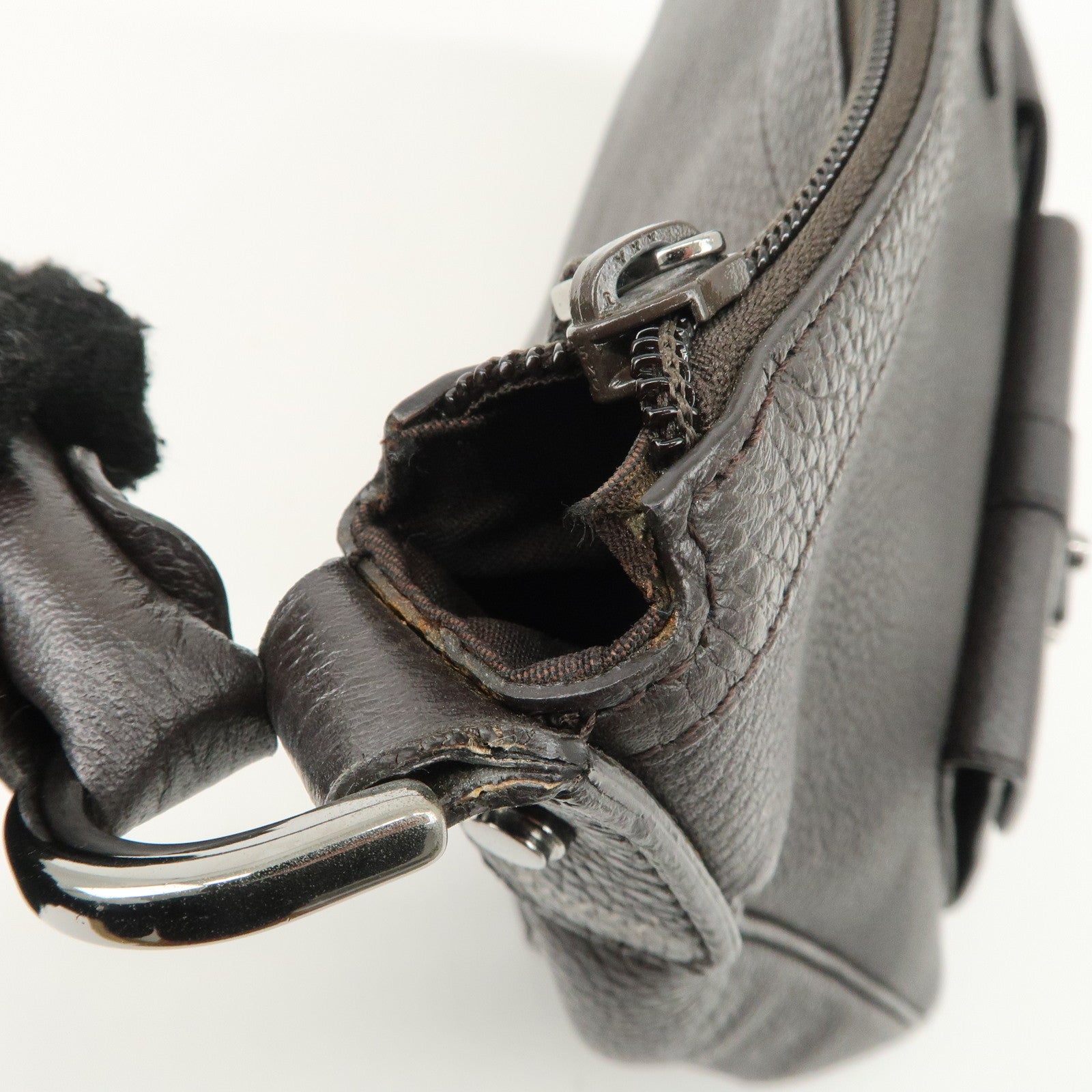 GUCCI Abbey Leather Shoulder Bag Hand Bag Dark Brown 293581 Used