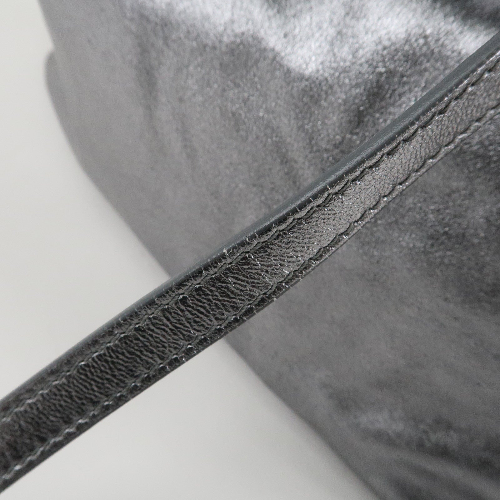 Tiffany&Co. Leather Reversible Tote Bag Sliver Used