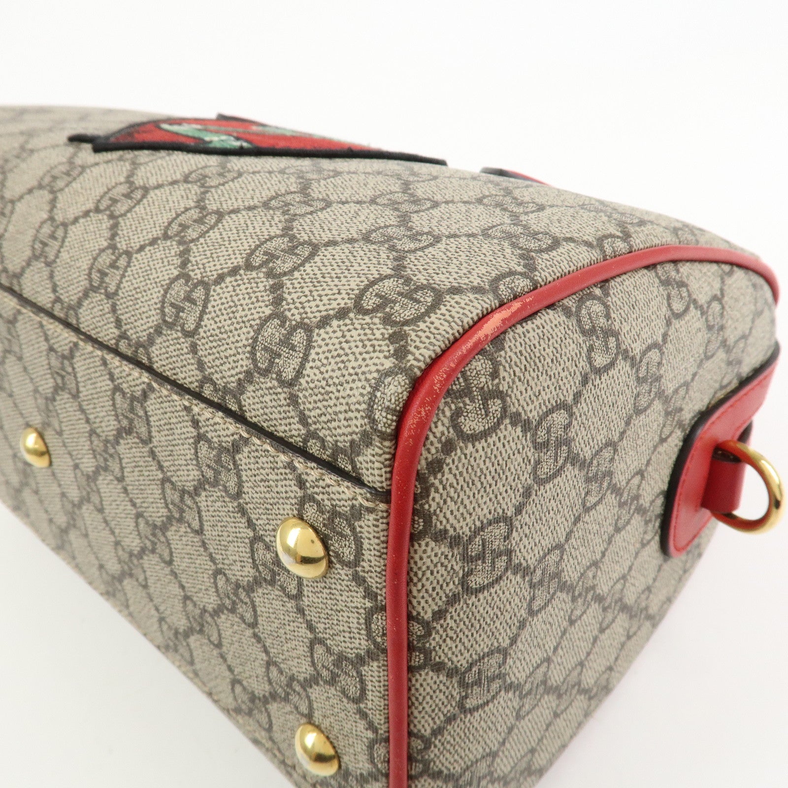 GUCCI GG Supreme Leather 2WAY Bag Shoulder Bag Beige Red 409529