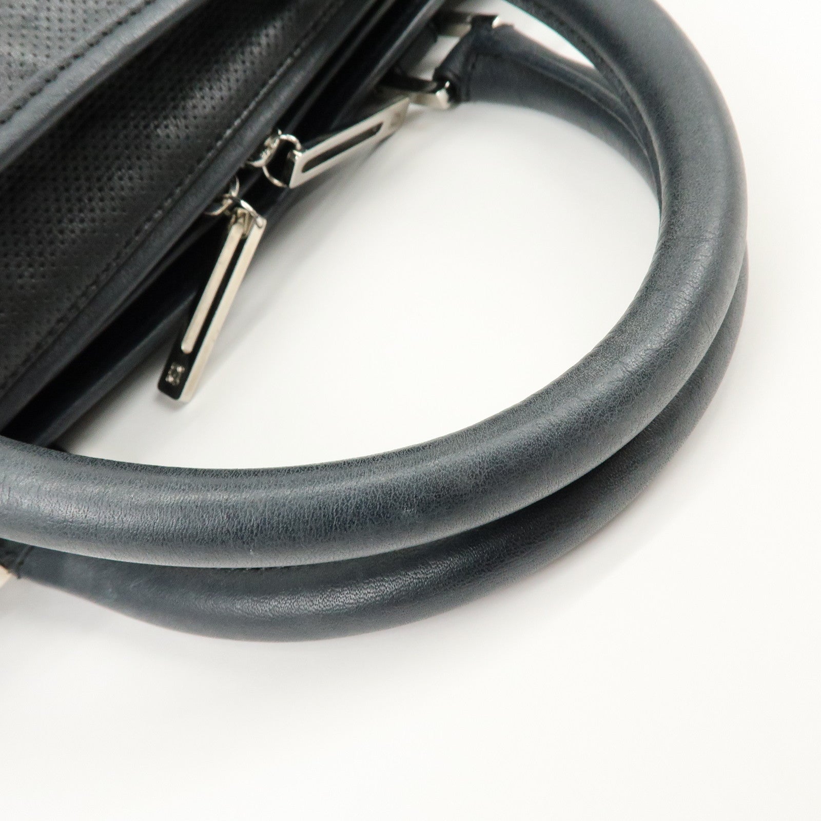 LOEWE Anagram Leather Amazona 36 Hand Bag Boston Bag Black