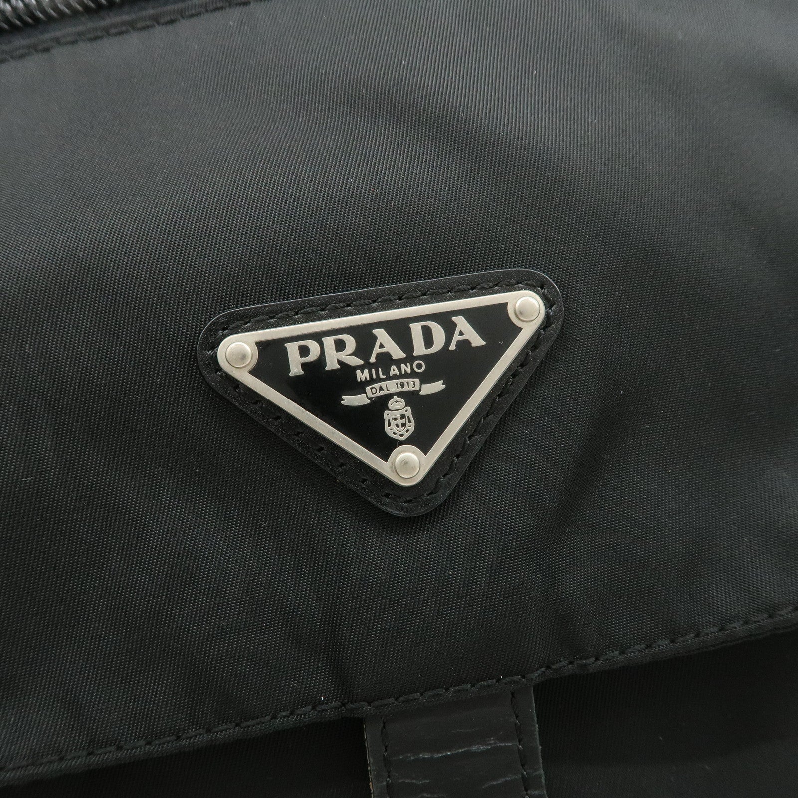 PRADA Triangle Logo Nylon Shoulder Bag Crossbody Bag Black