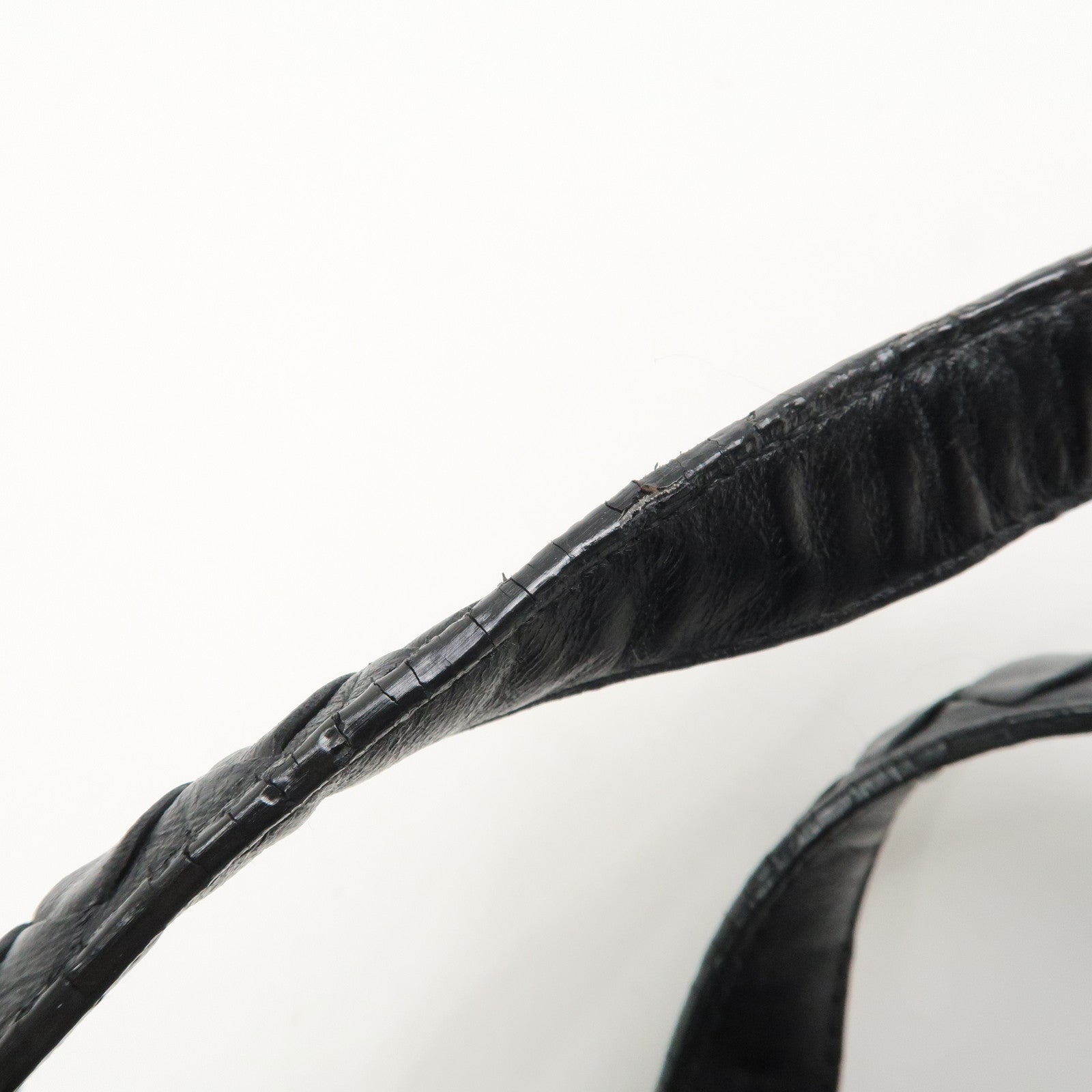 BOTTEGA VENETA Intrecciato Leather Boston Bag Hand Bag Black 145121