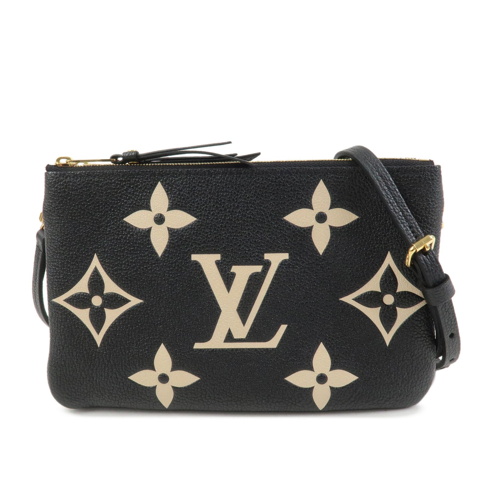 Louis Vuittton Monogram Empreinte Pochette Double Zip Noir M80787