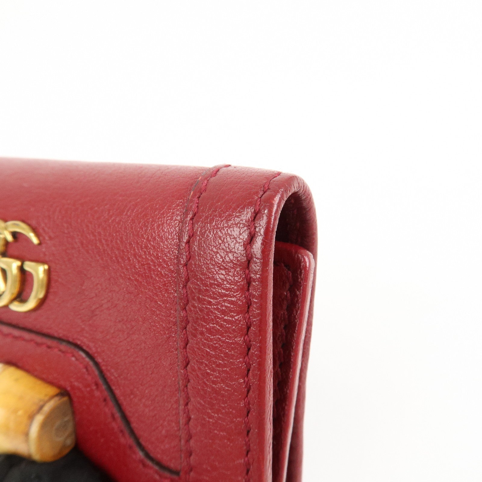 GUCCI GG Marmont Bamboo Leather 6 Key Rings Key Case Red 658636