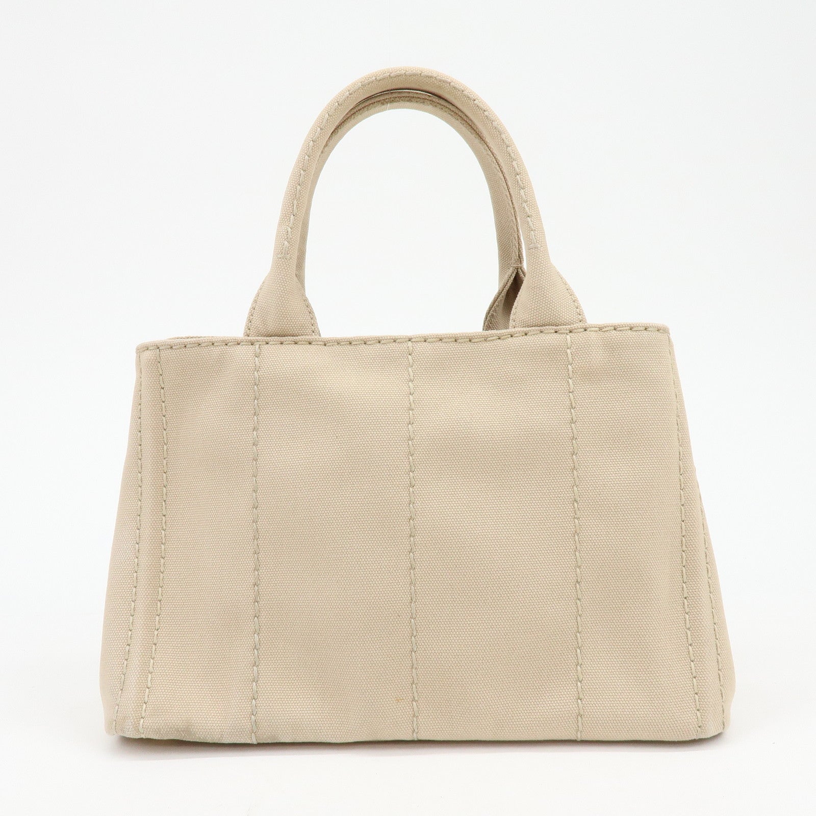 PRADA Logo Canapa Mini Canvas 2Way Bag Hand Bag Beige 1BG439