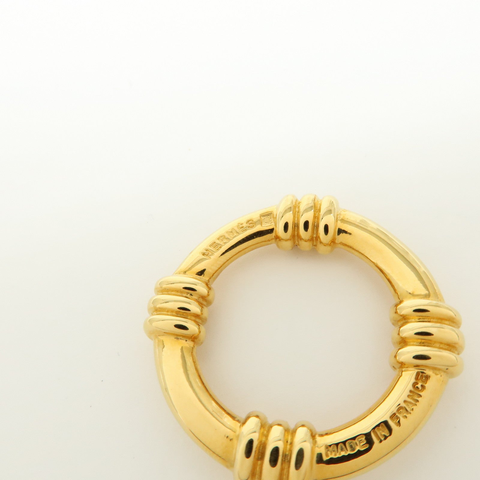 HERMES Boué Metal Scarf Ring Gold