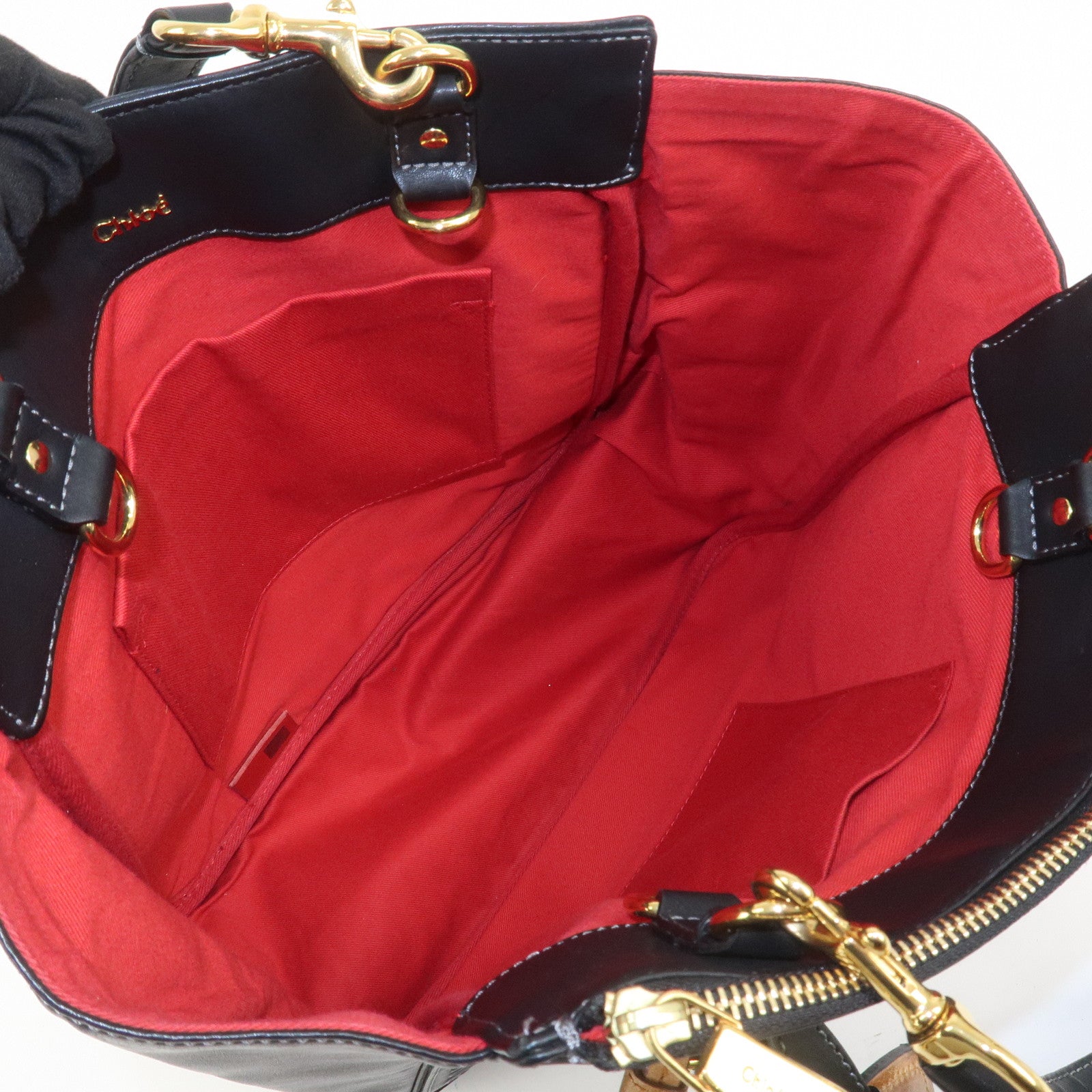 Chloe Eden Leather Tote Bag Shoulder Bag Hand Bag Black