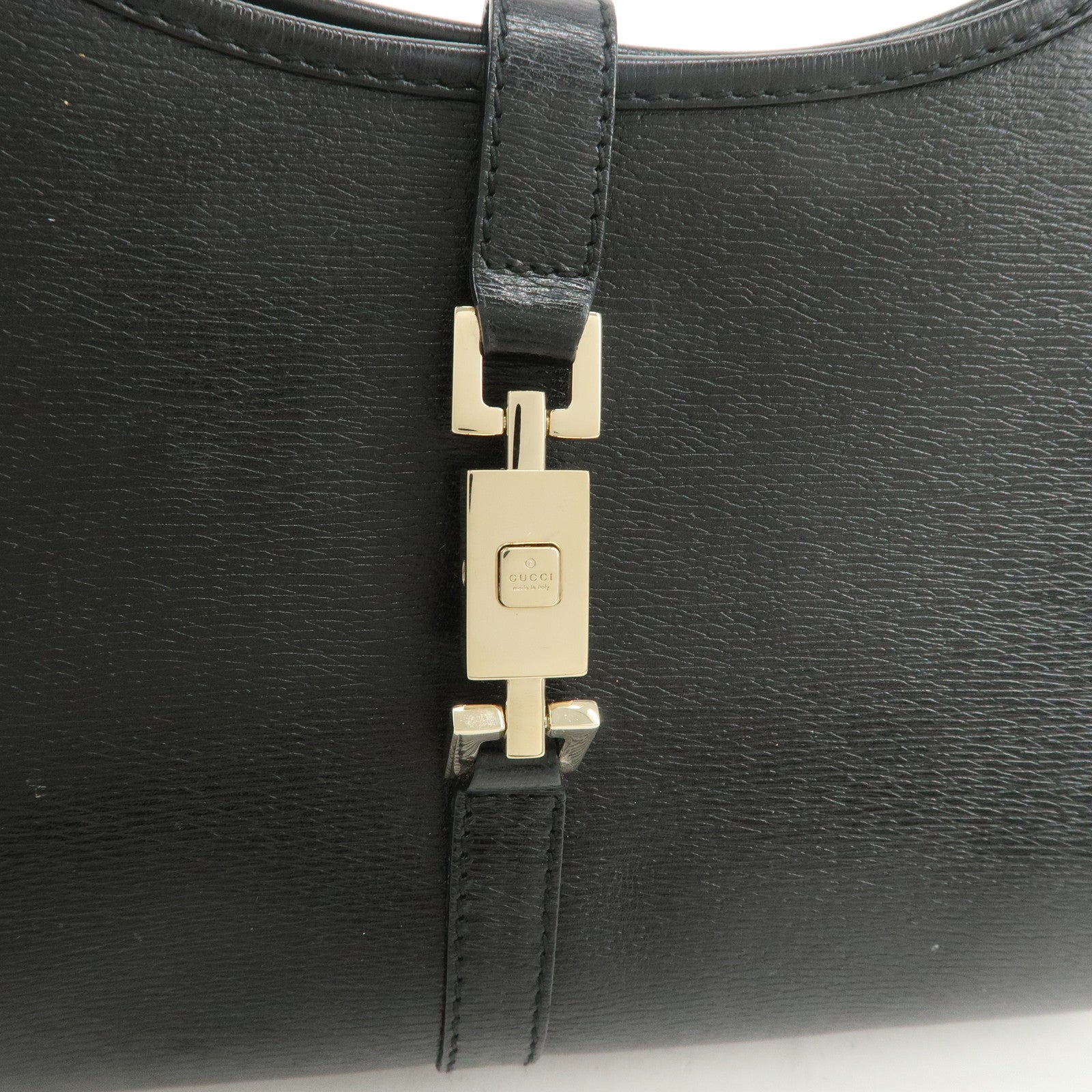 GUCCI Jackie Leather Hand Bag Black 01721