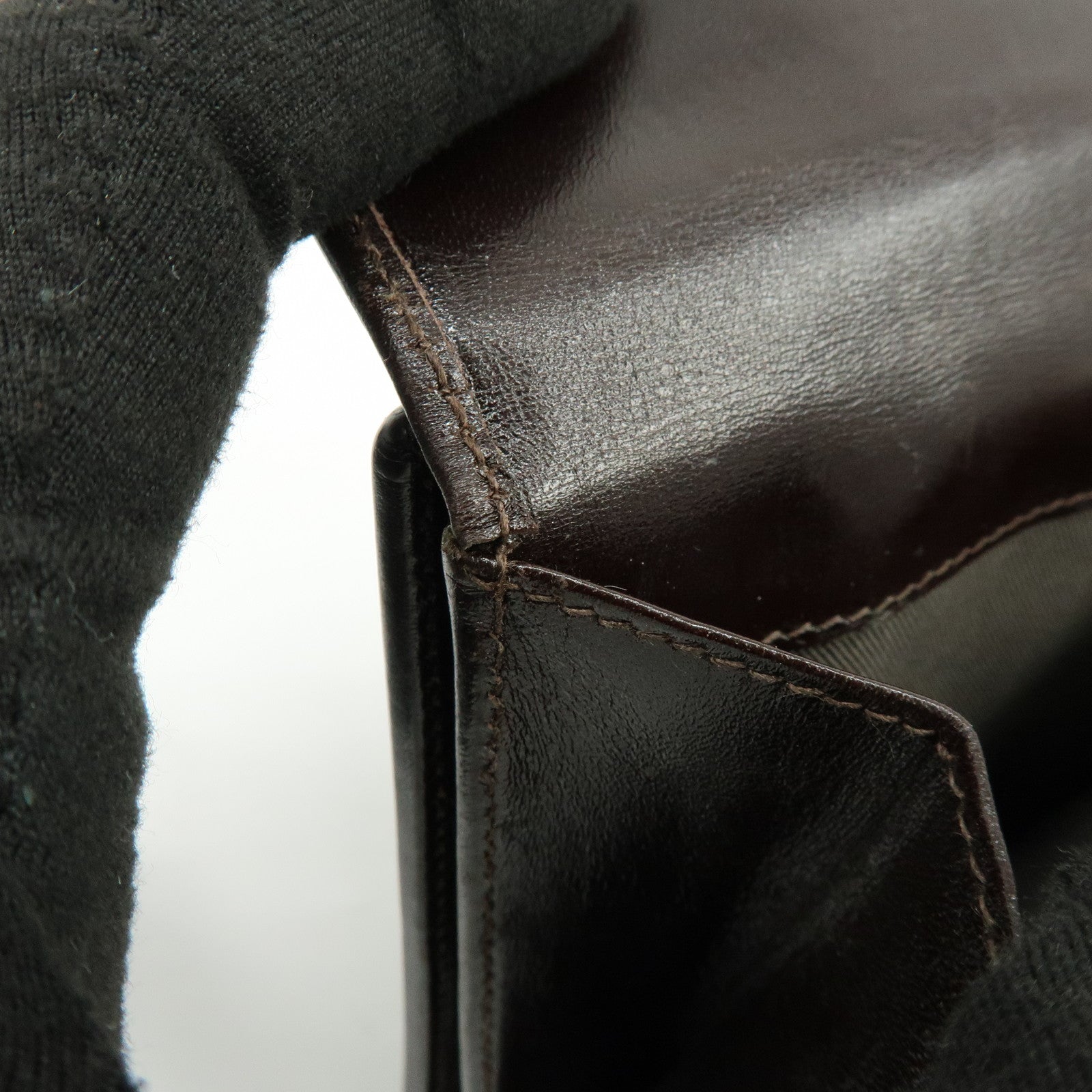 FENDI Zucca Canvas Leather Bi-fold Wallet Brown Black 01695