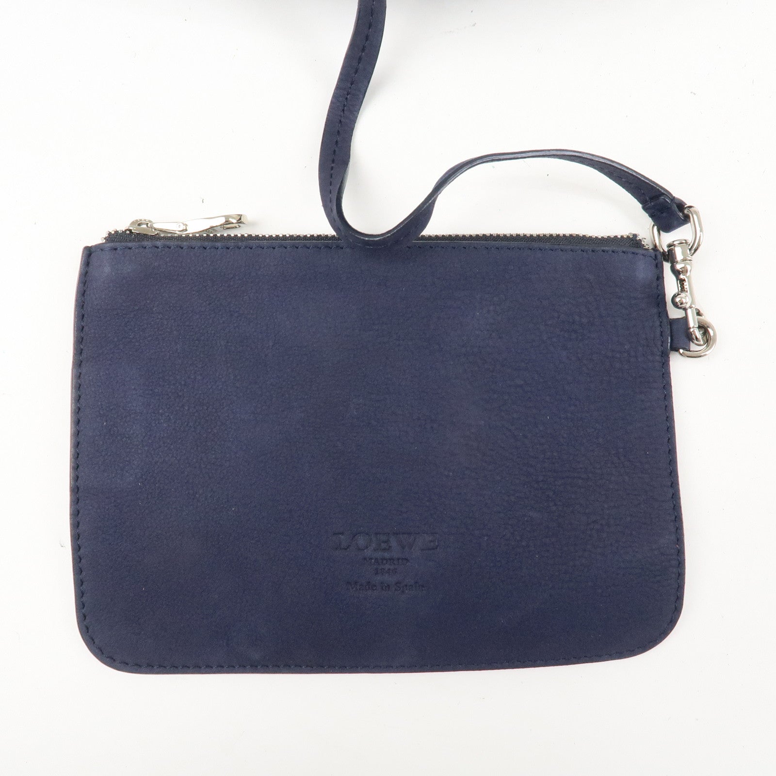 LOEWE Anagram Logo Leather Shoulder Bag Hand Bag Navy