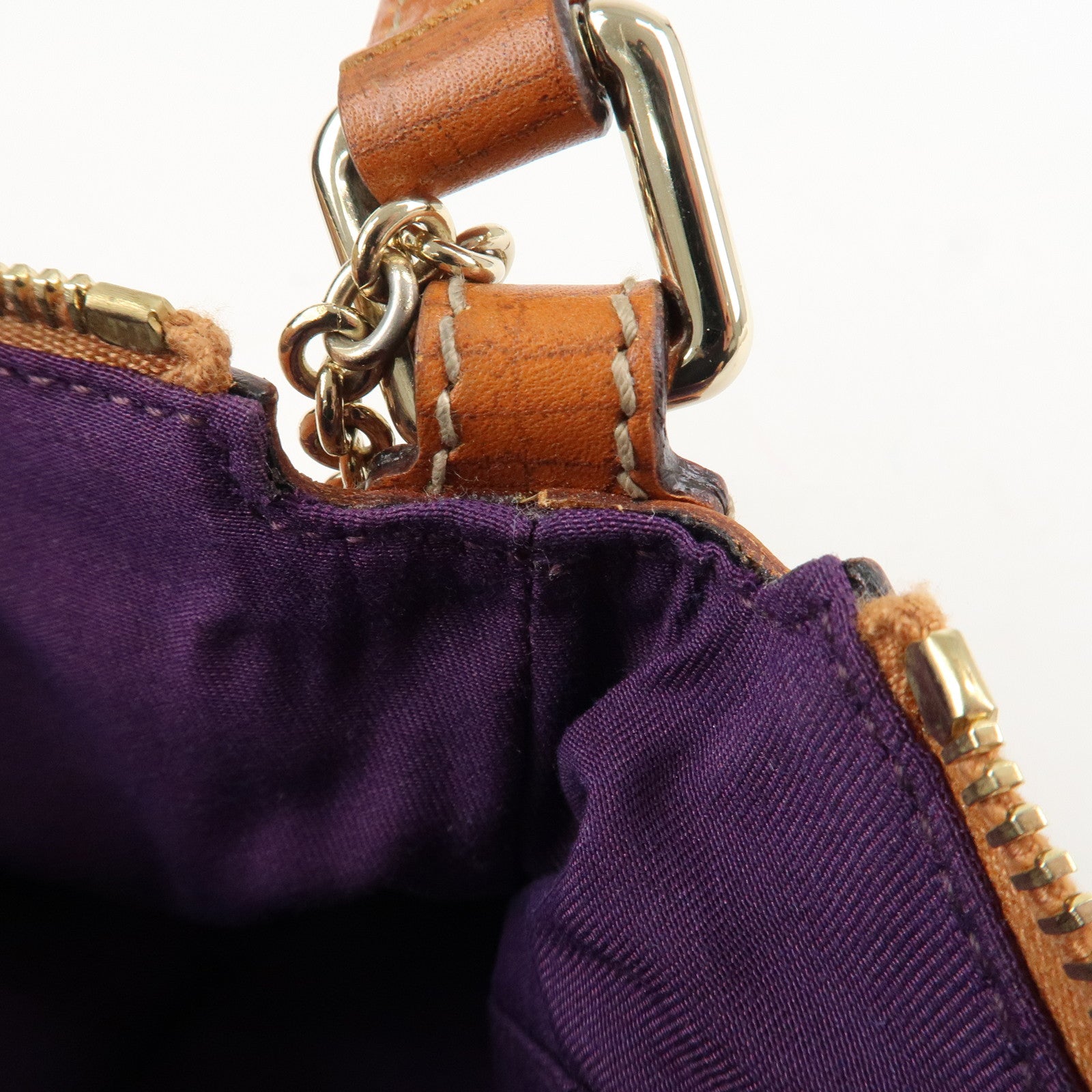 GUCCI Sherry GG Canvas Leather Shoulder Bag Gold Boots Bag Charm 145970 Used
