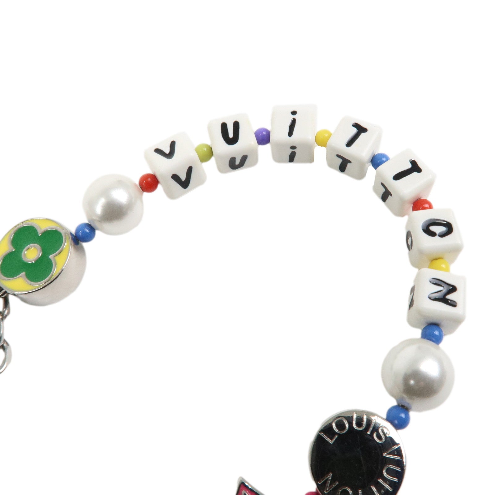 Louis Vuitton Monogram LV Fun Phone Strap Bag Charm Silver M01820