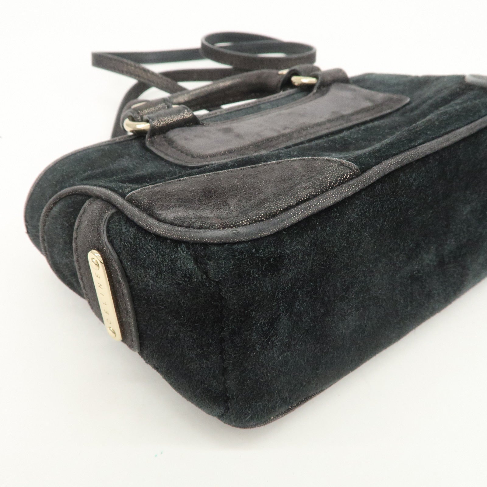 CELINE Leather Mini Boogie Bag 2Way Bag Shoulder Bag Black