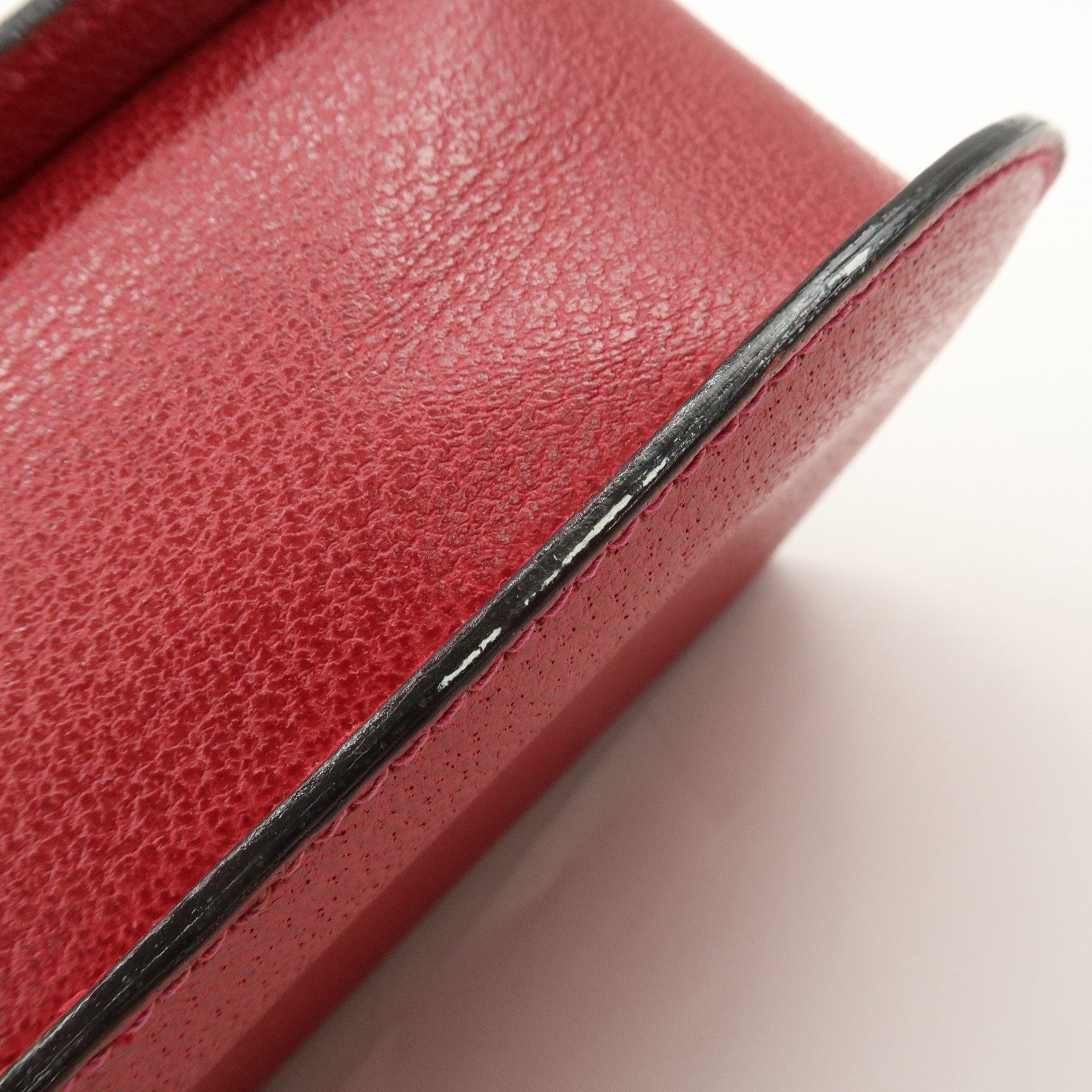 GUCCI Bamboo Leather Shoulder Bag Crossbody Bag Red 001・113・1622