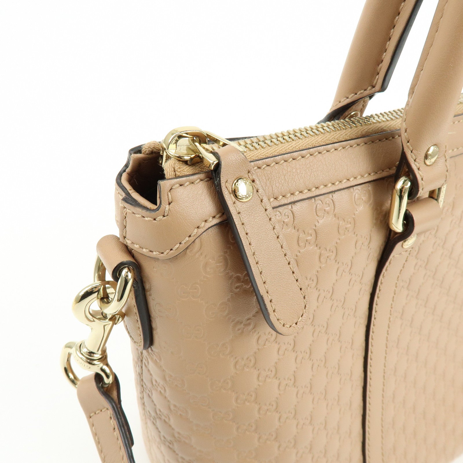 GUCCI Microguccissima Leather 2Way Shoulder Bag Pink Beige 449656