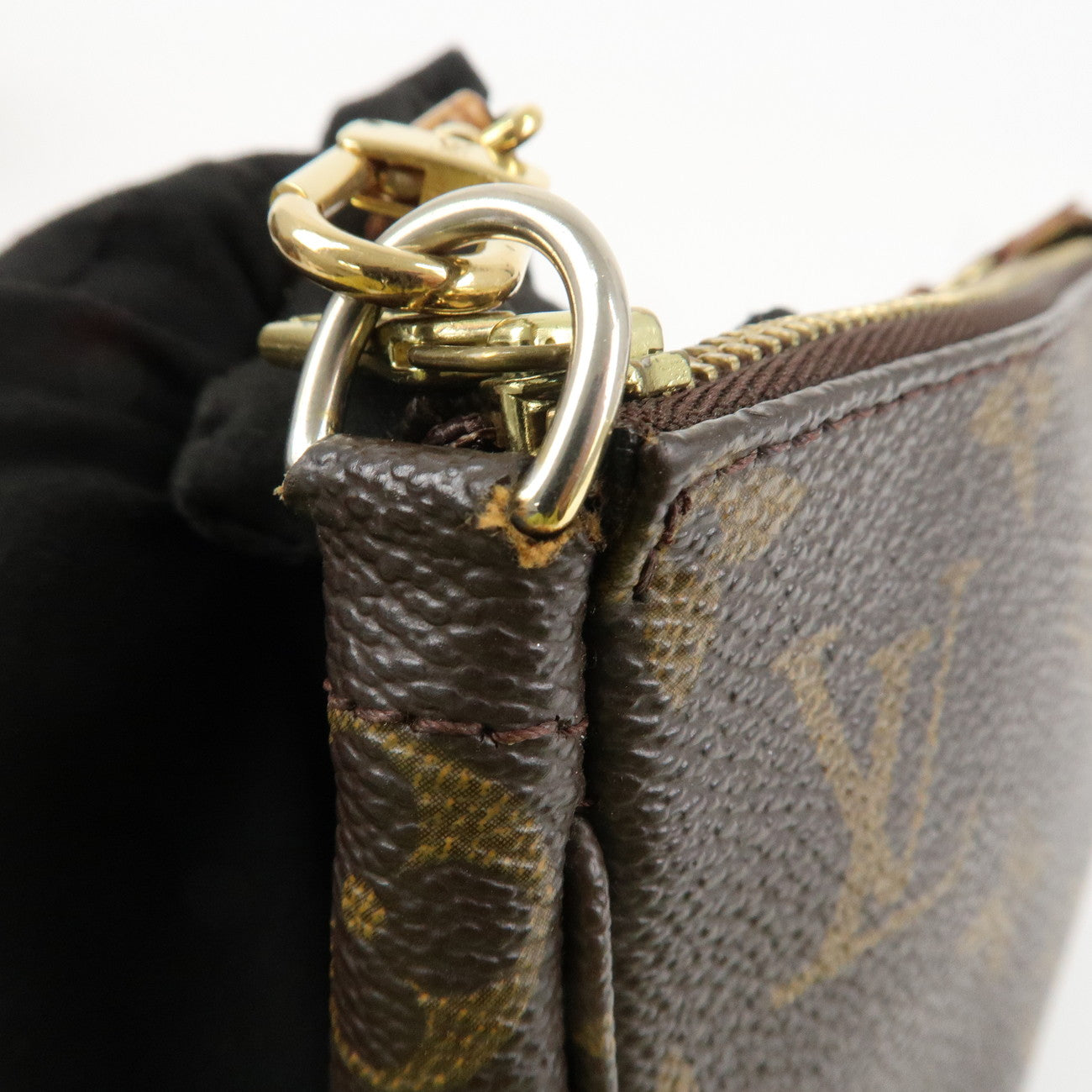 Louis Vuitton Monogram Pochette Accessoires Hand Bag Brown M51980 Used