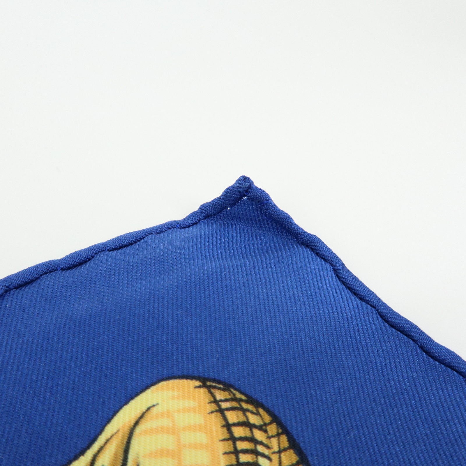 HERMES Carre 90 Silk 100% LVDOVICVS MAGNVS Scarf Blue Gold
