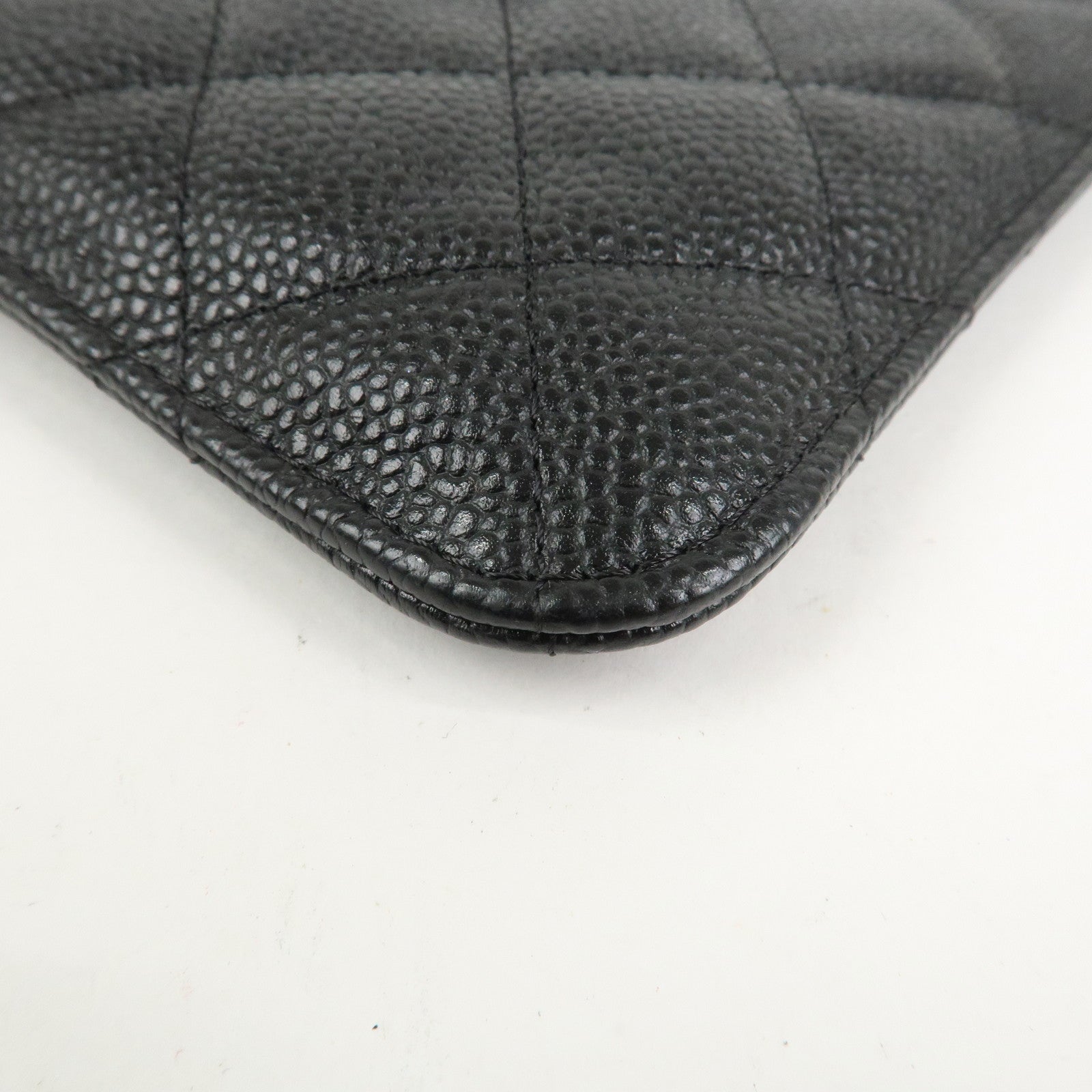 CHANEL COCO Mark Caviarskin Matelasse Clutch Bag Black A82388