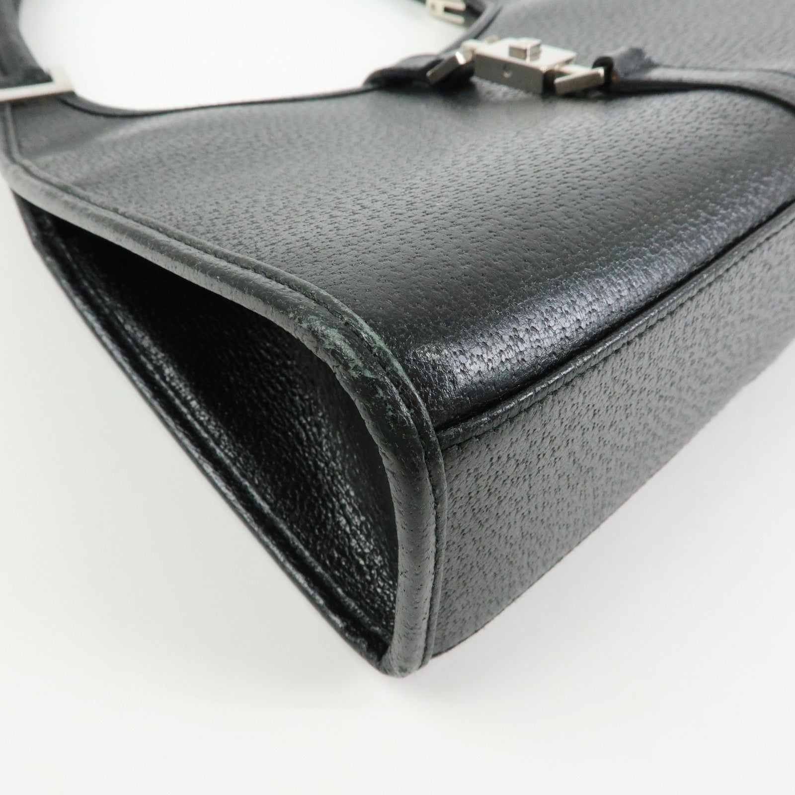 GUCCI Jackie GG Canvas Leather Shoulder Bag Hand Bag Black 002.1068