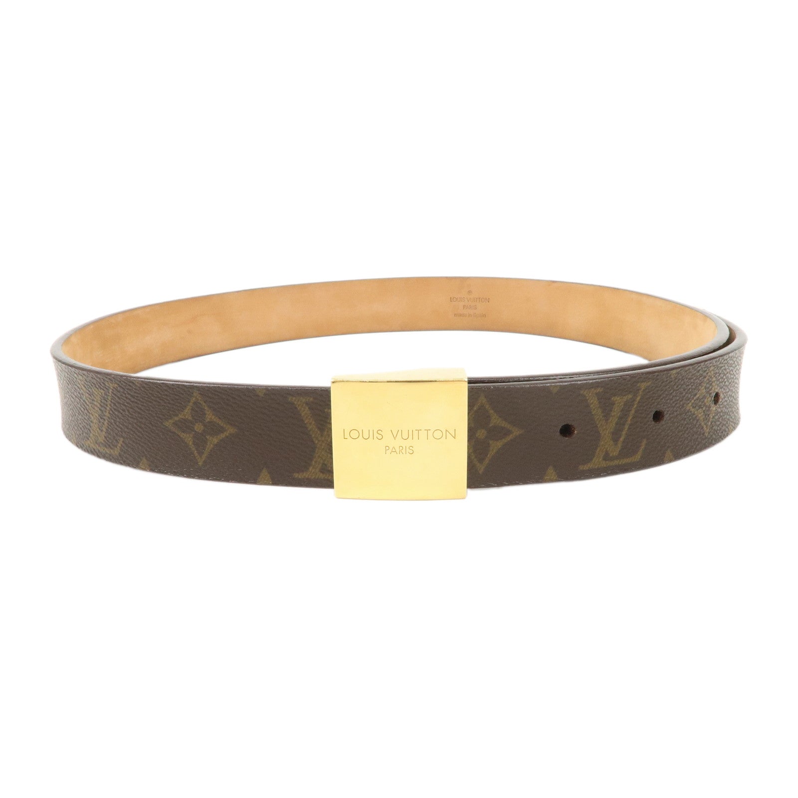 Louis Vuitton Monogram Ceinture Carre Belt Brown M6800