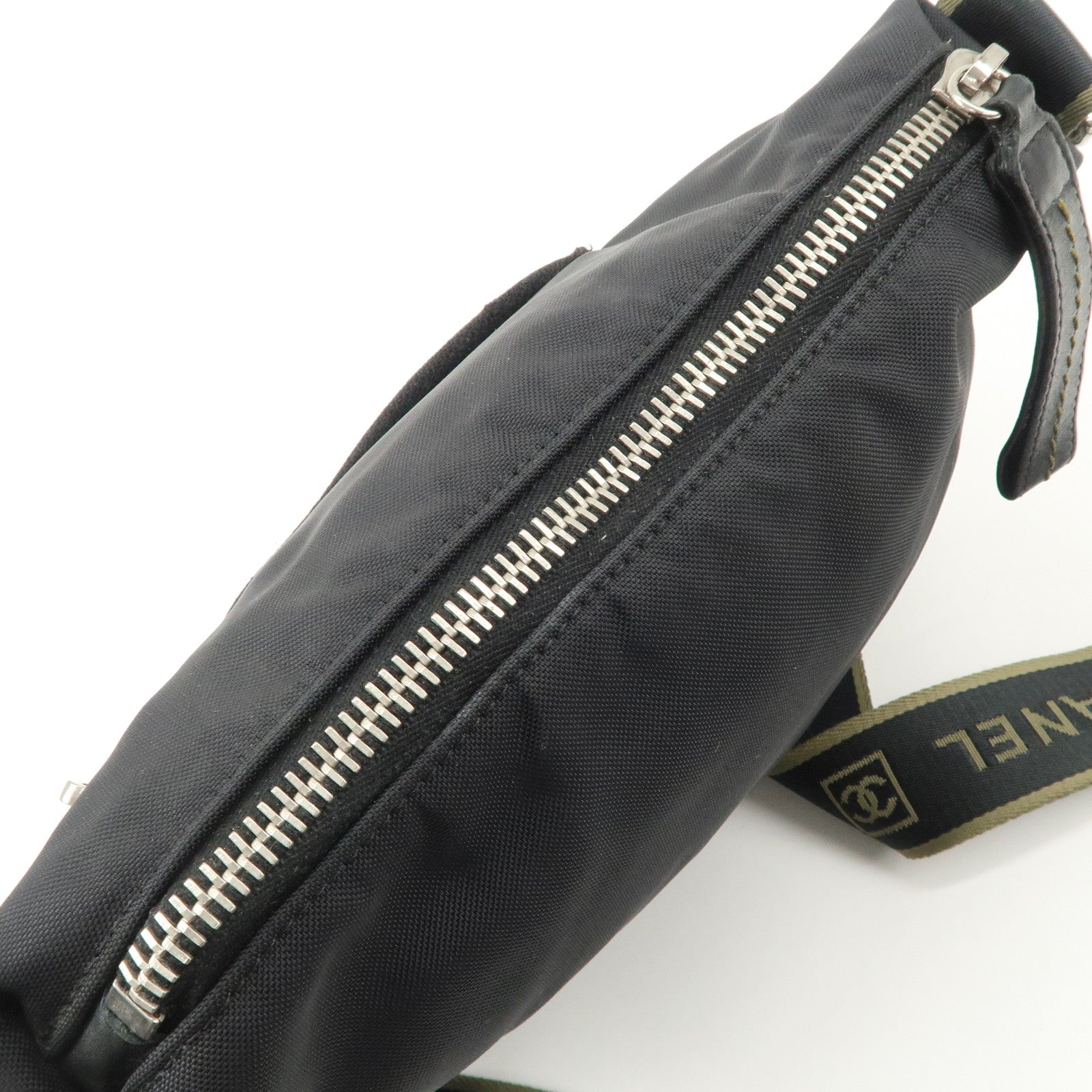 CHANEL Chanel Sports Line Nylon Shoulder Crossbody Bag Khaki 10462052 Used