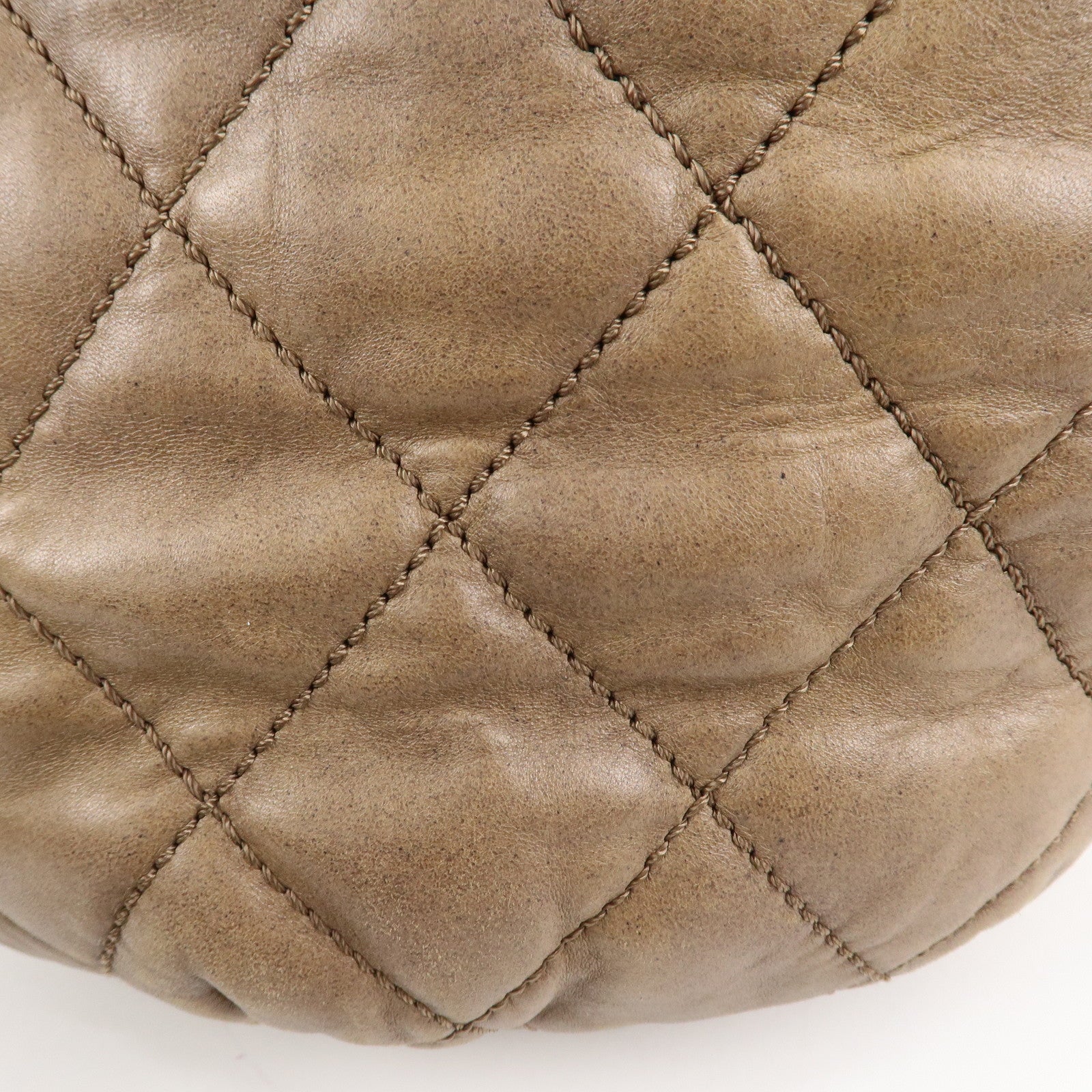 CHANEL Wild Stitch Leather Shoulder Bag Hand Bag Brown Used