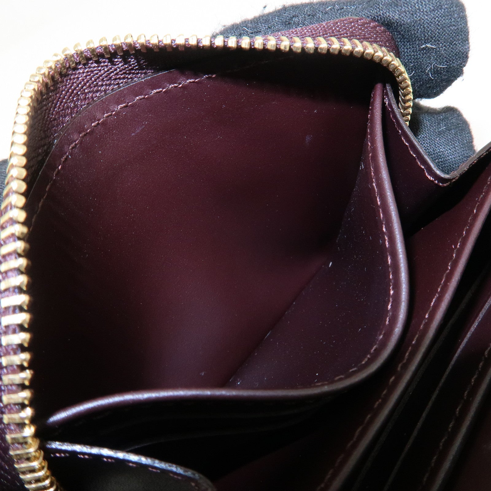 Louis Vuitton Monogram Vernis Zippy Coin Purse Amarante M93607 Used