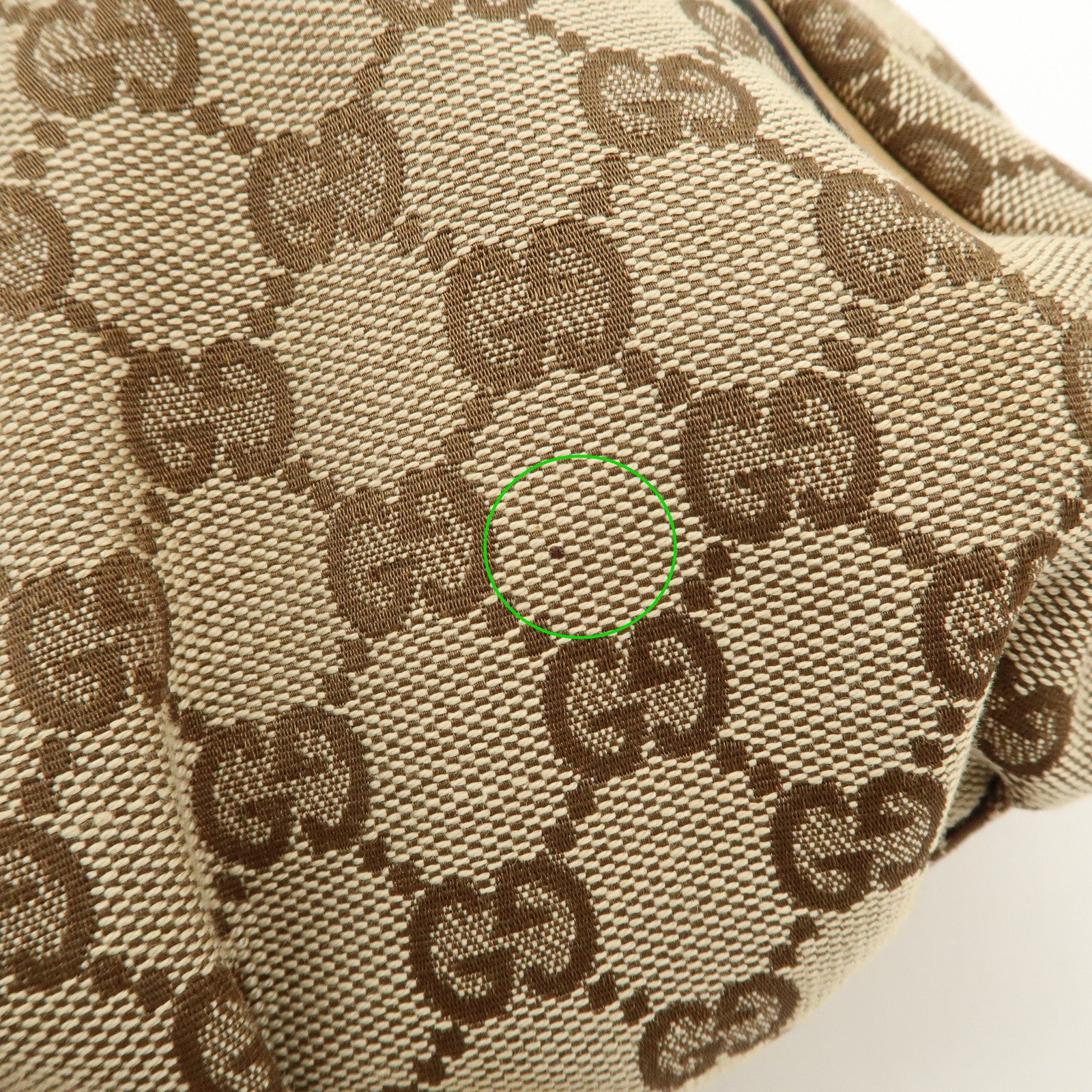 GUCCI Abbey GG Canvas Leather Shoulder Bag Beige 190525 Used