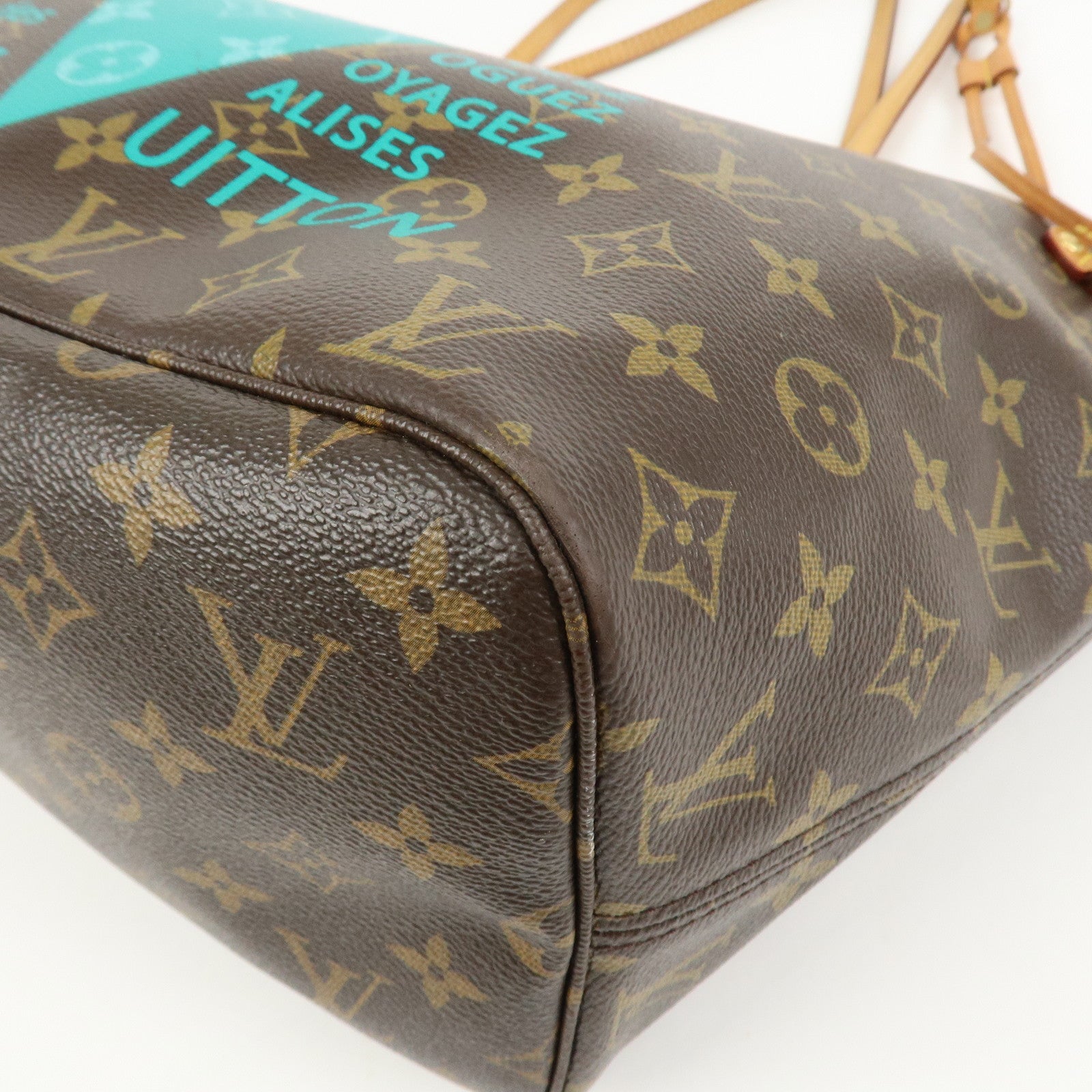 Louis Vuitton Monogram V Neverfull MM Tote Bag Turquoise M41601