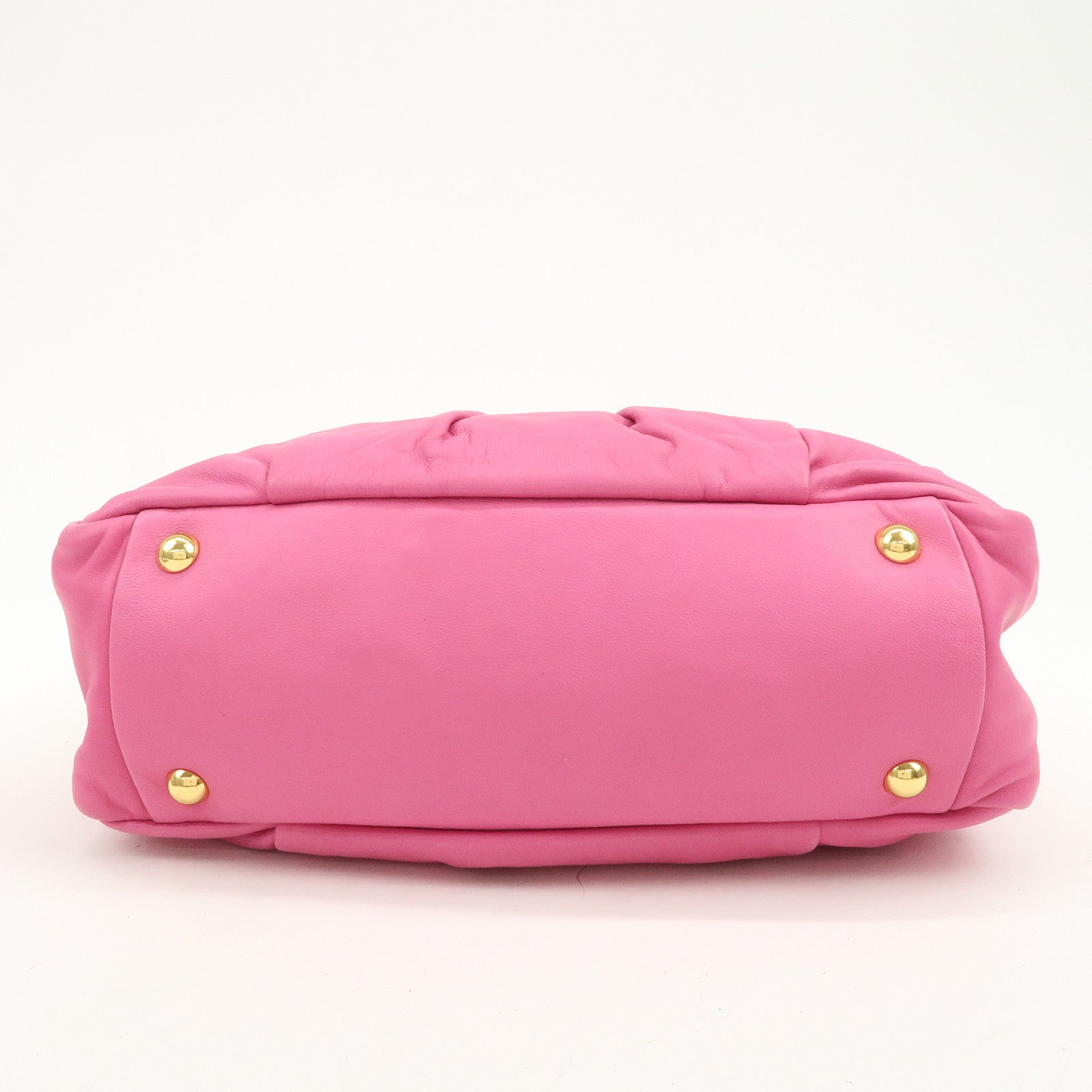 MIU MIU Logo Leather 2Way Bag Hand Bag Shoulder Bag Pink RL0048