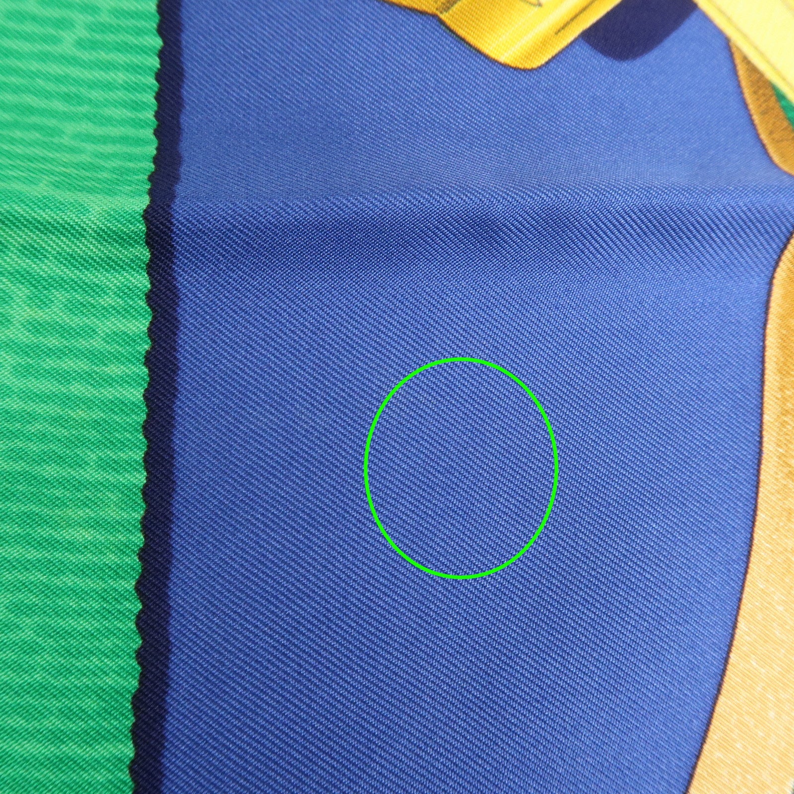 HERMES Carre 90 Silk 100% Blue Yellow Green Used