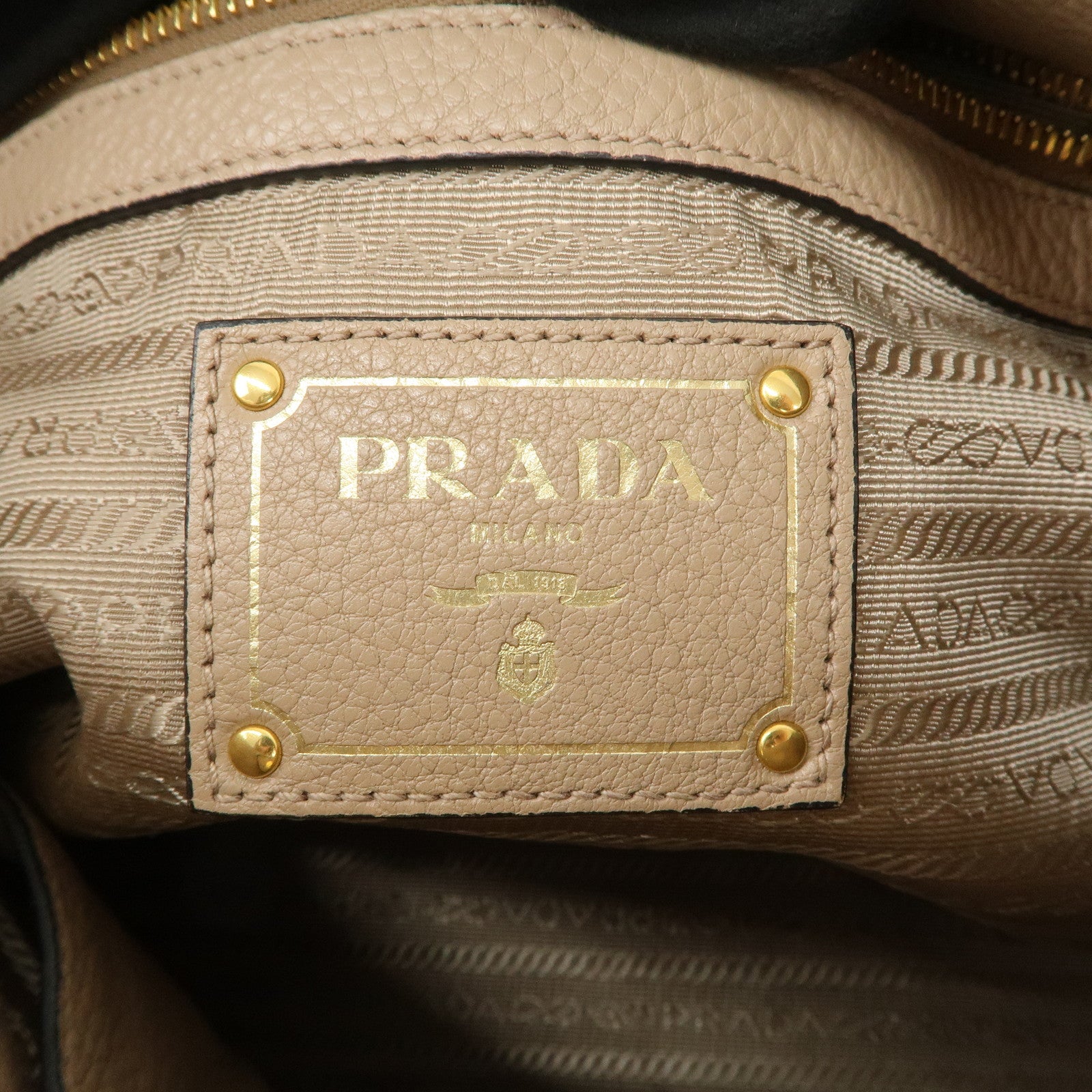 PRADA Logo Leather 2Way Shoulder Bag Hand Bag Pink Beige 1BG044