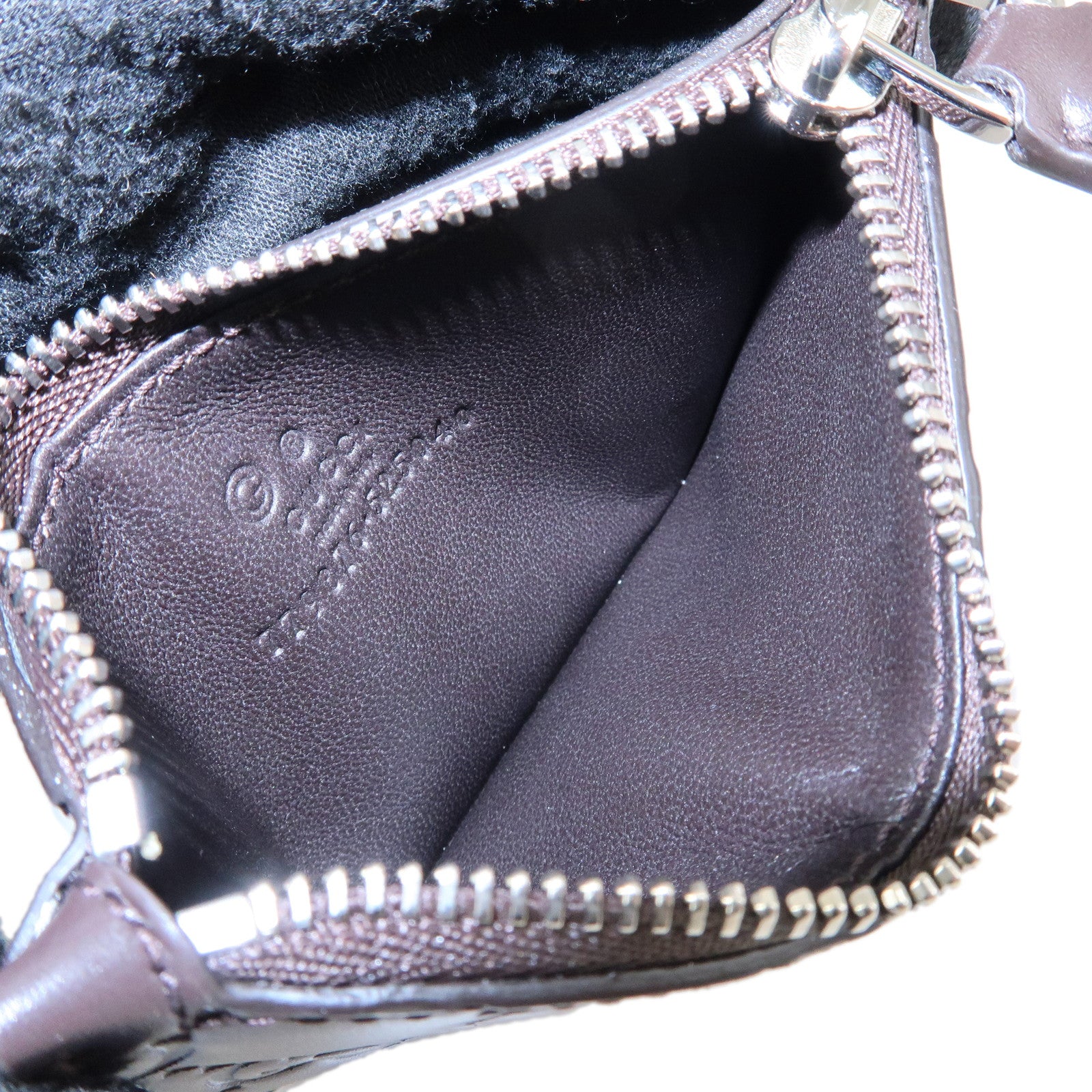 GUCCI Guccissima Leather Flagment Case Coin Card Case Brown 779876