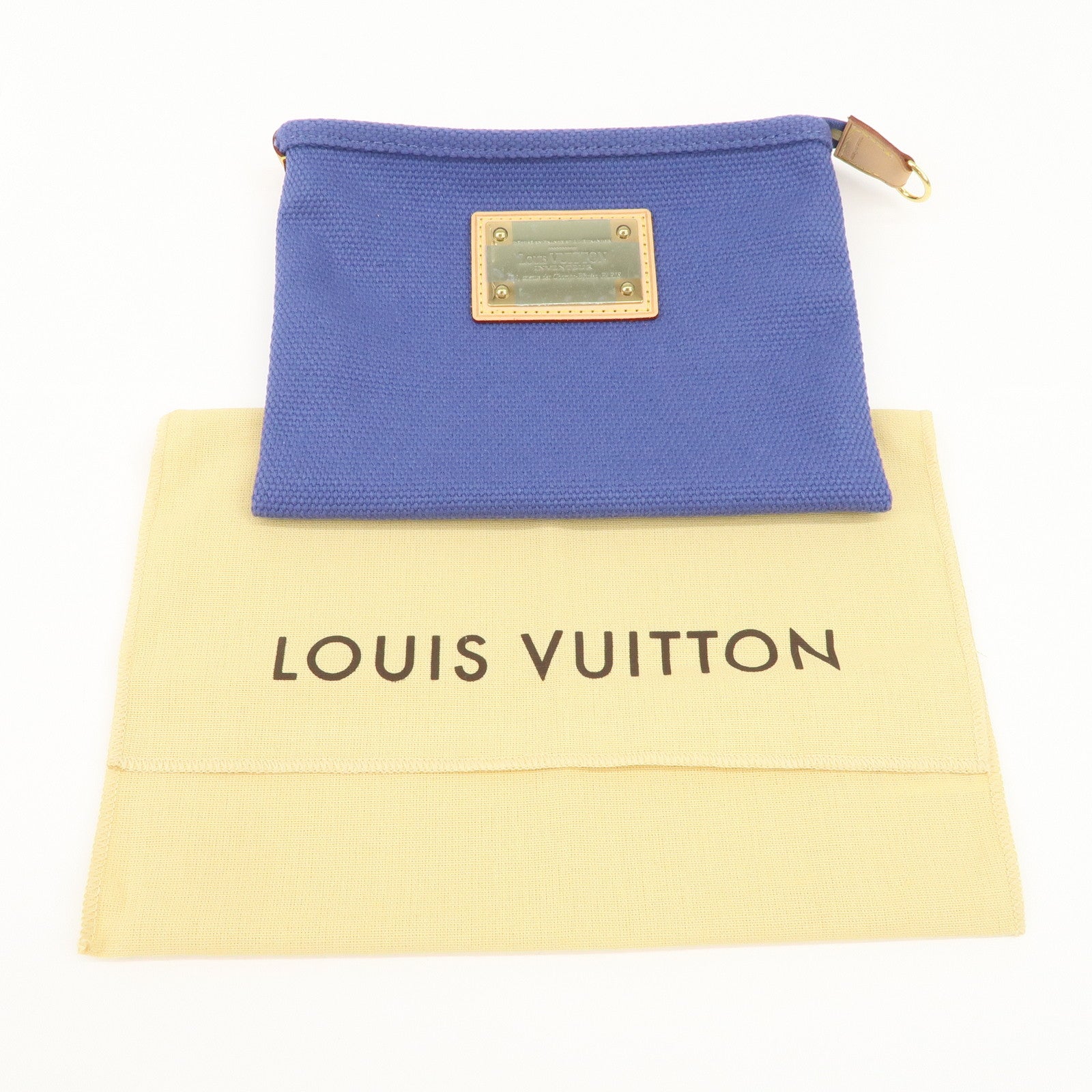 Louis Vuitton Antigua Canvas Nume Leather Pochette Plate PM M40067