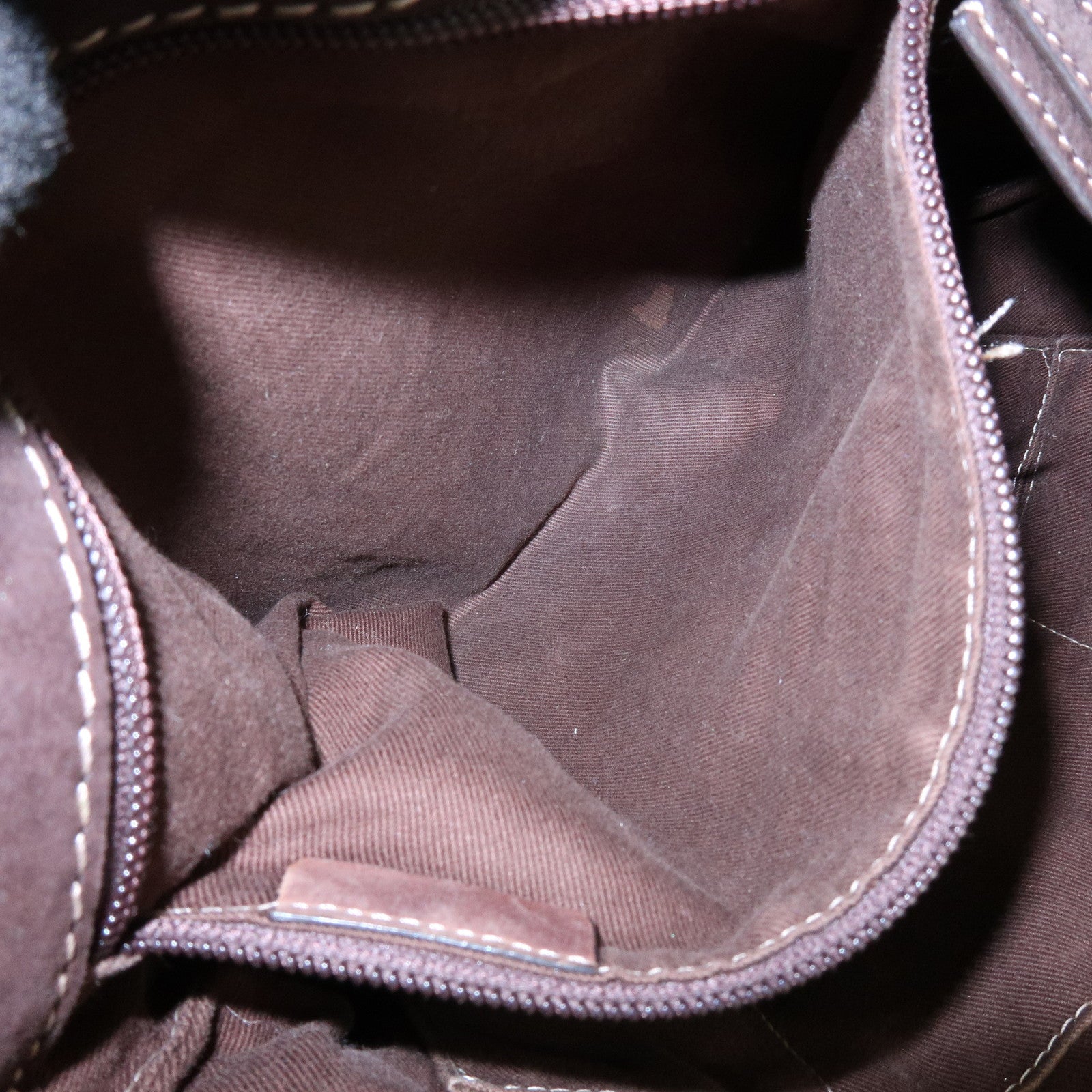 LOEWE Anagram Leather Canvas Shoulder Bag Crossbody Bag Brown Beige