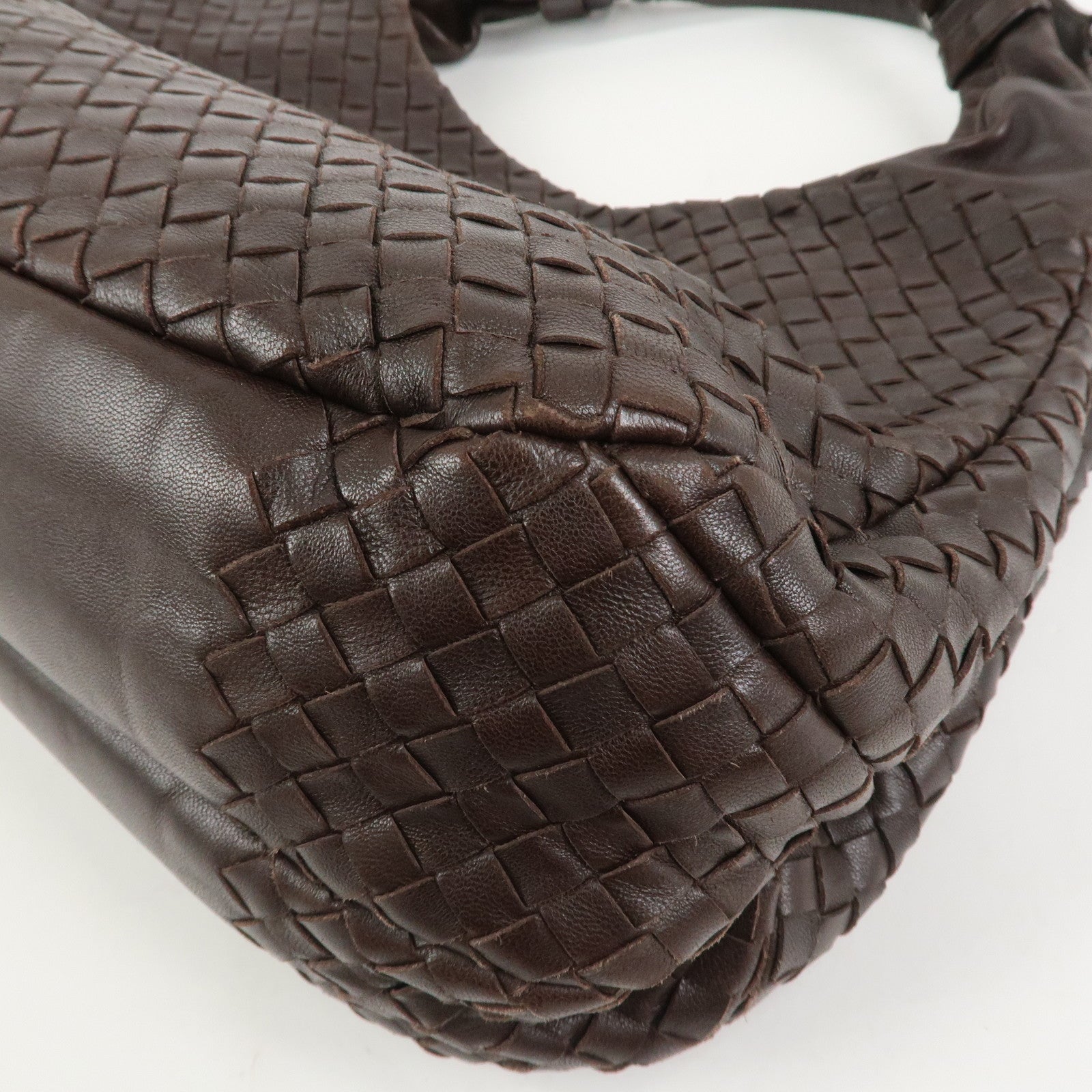 BOTTEGA VENETA Intrecciato Campana Shoulder Bag Brown 125787