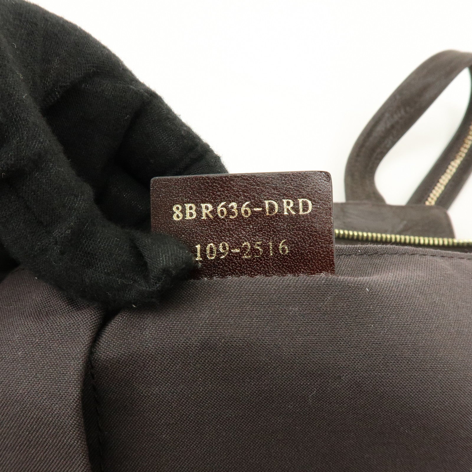 FENDI Leather Tote Bag Shoulder Bag Dark Brown 8BR636