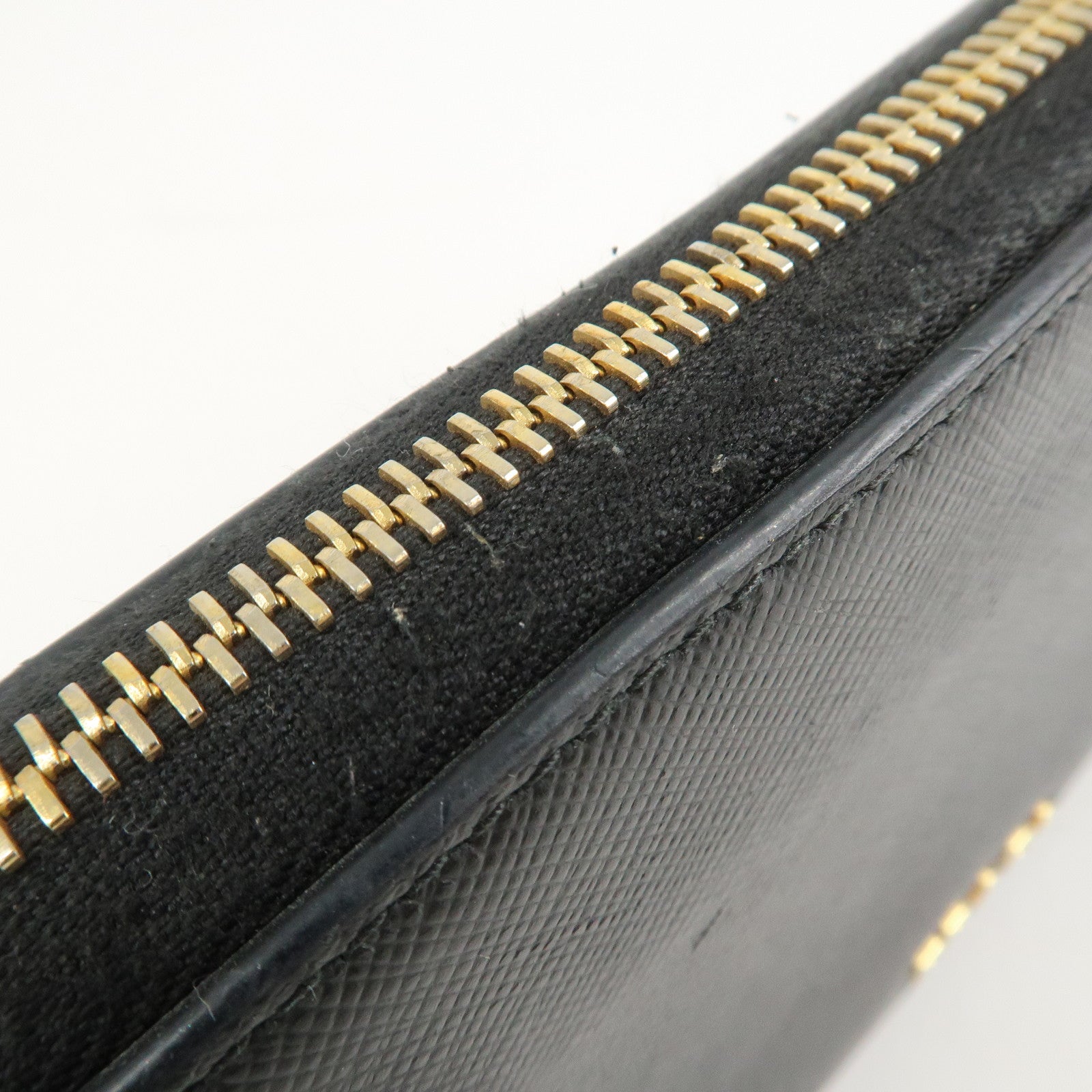 PRADA Logo Saffiano Leather Zippy Long Wallet Black 1ML506