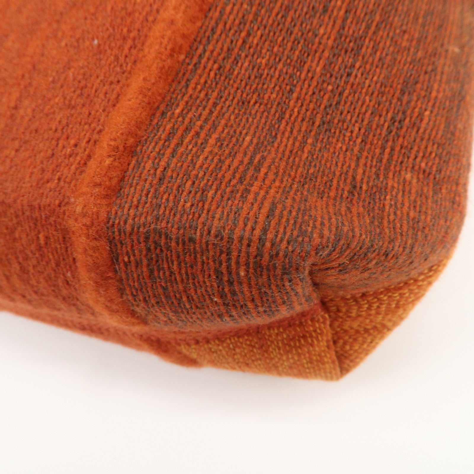 HERMES Amedaba PM Wool Canvas Leather Mini Tote Hand Bag Orange