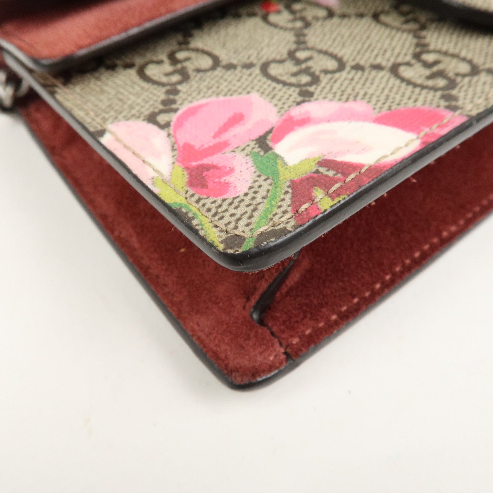 GUCCI Dionysus GG Supreme Mini Chain Shoulder Bag Beige Pink 476432