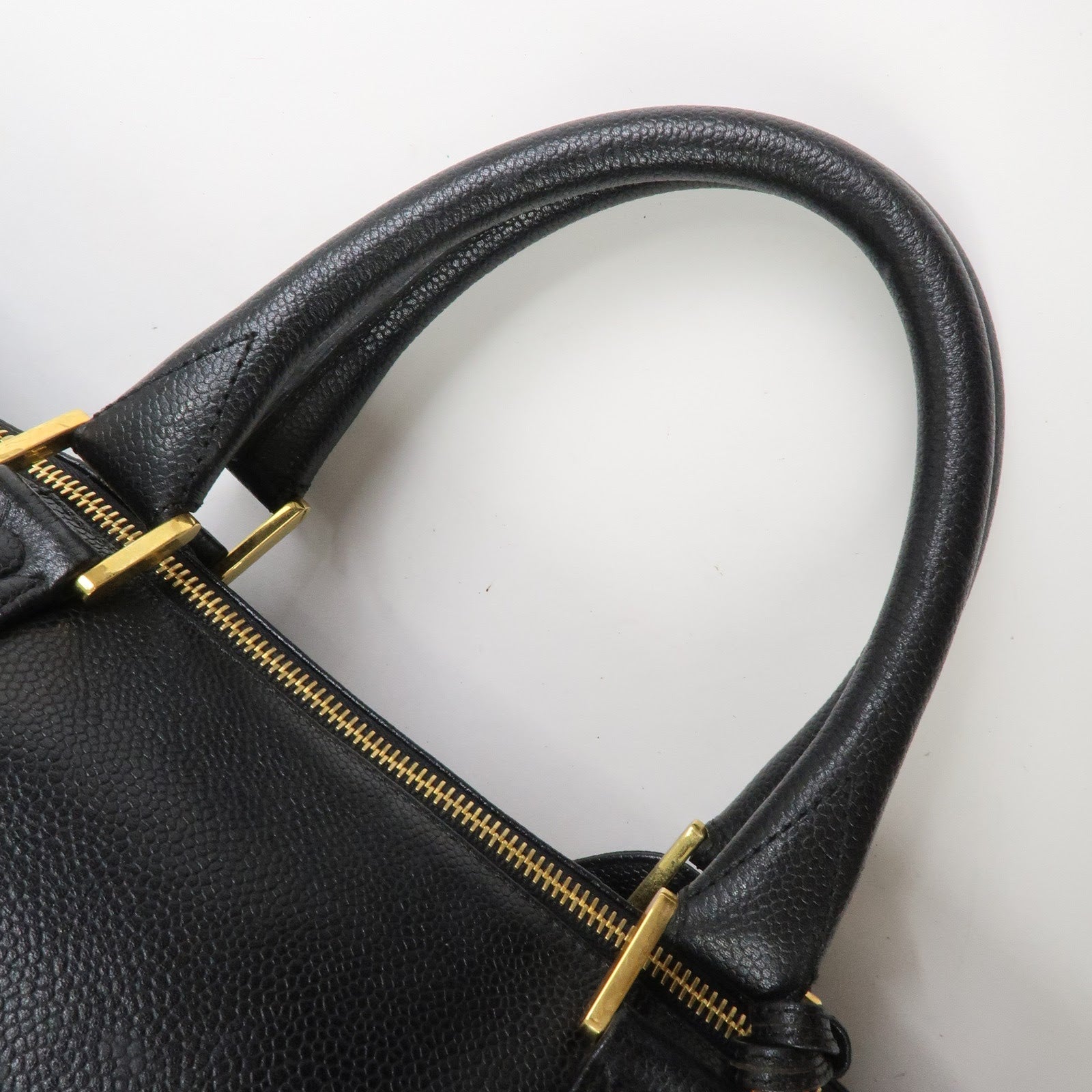 CHANEL COCO Mark Caviarskin Boston Bag Hand Bag Black