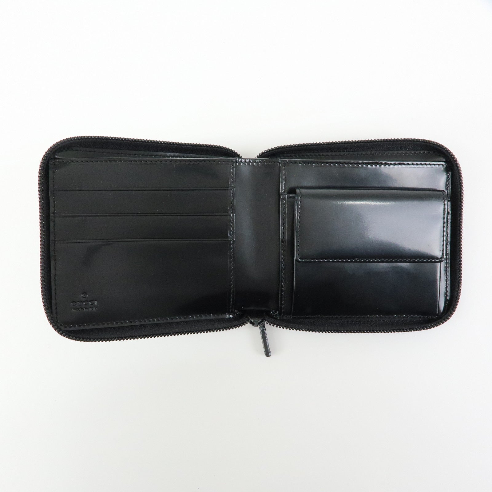 GUCCI GG Canvas Zippy Round Compact Wallet Black 035・203887・2213