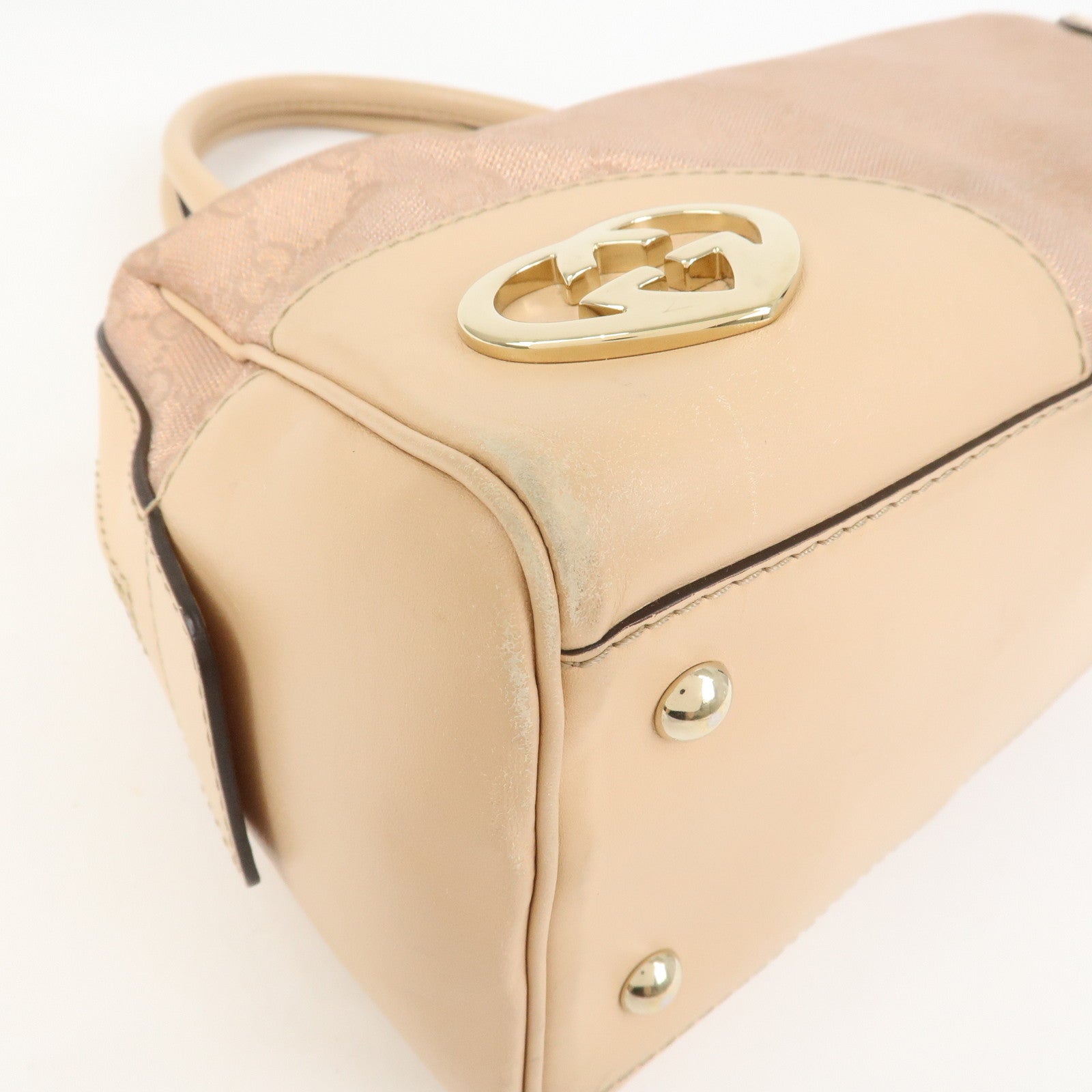GUCCI Lovely Heart GG Monogram Canvas Mini Boston Bag 257067
