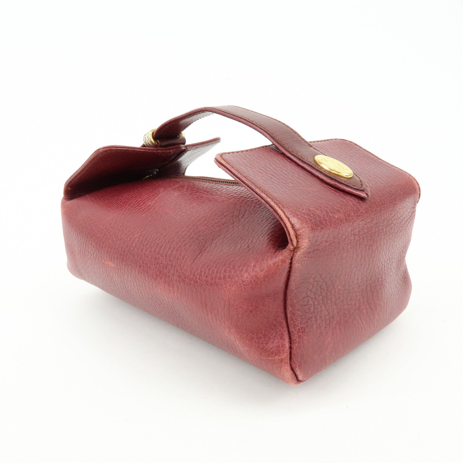 Cartier Must de Cartier Trinity Leather Hand Bag Tote Bag Bordeaux