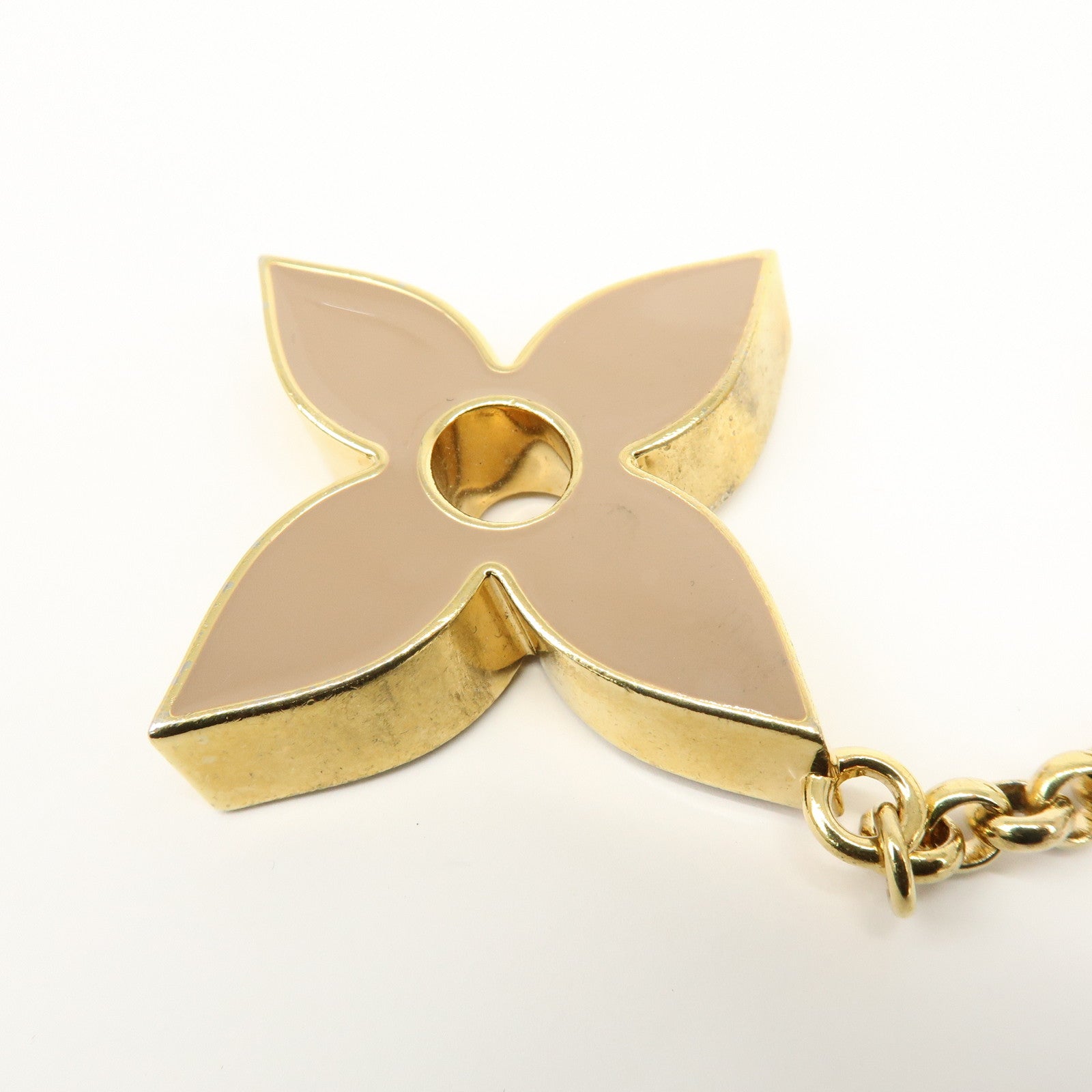 Louis Vuitton Fleur de Monogram Key Chain Bag Charm Gold M67119