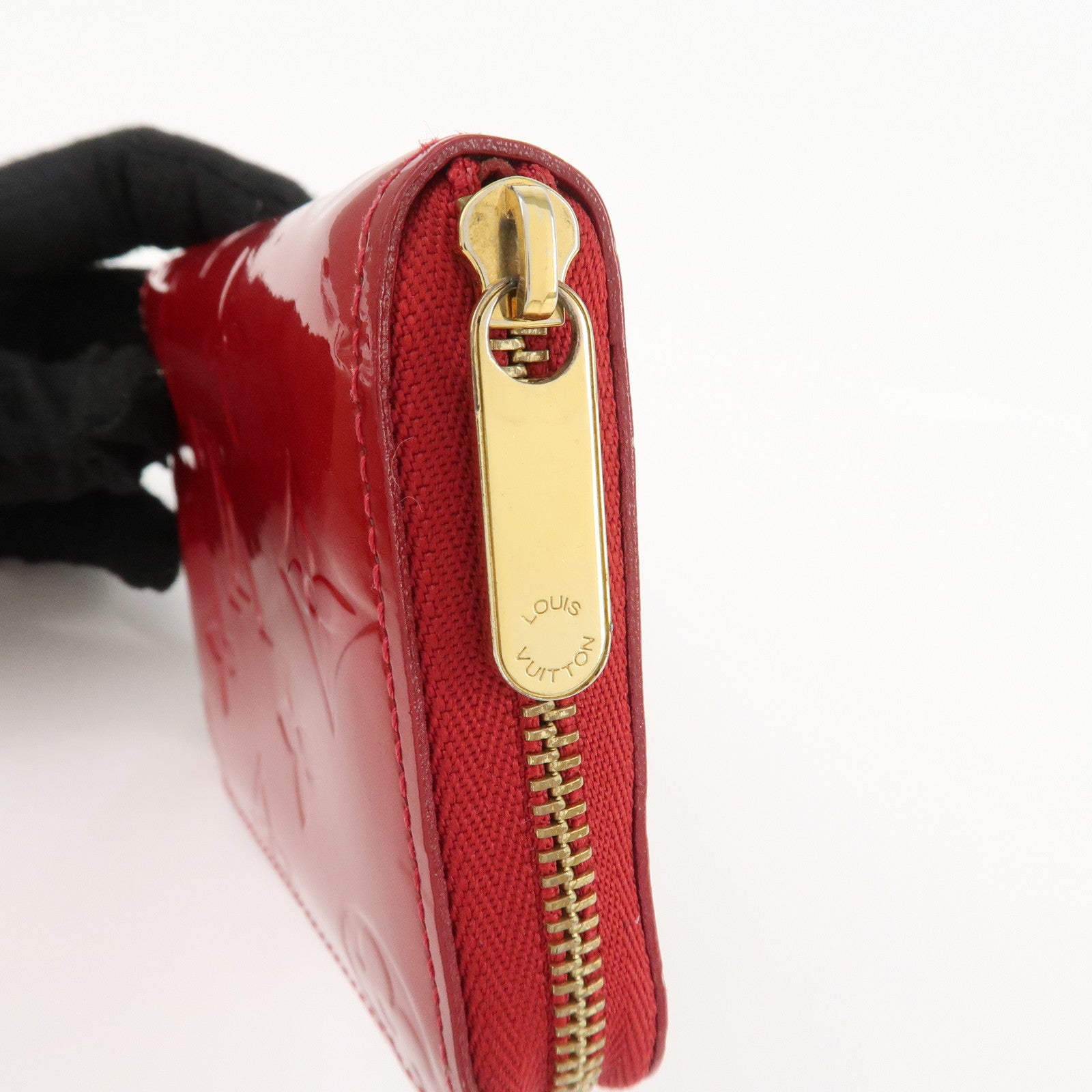 Louis Vuitton Monogram Vernis Zippy Coin Purse M93608 Red Used